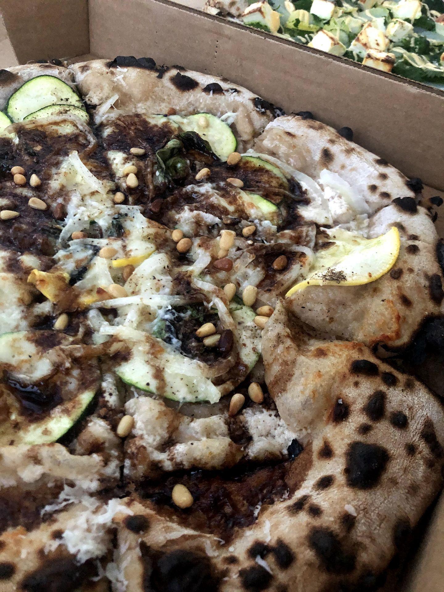 A pizza from Jester King Brewery
