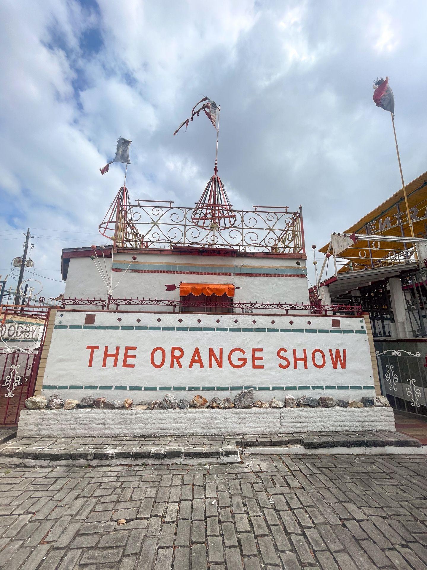 The exterior of The Orange Show Monument.