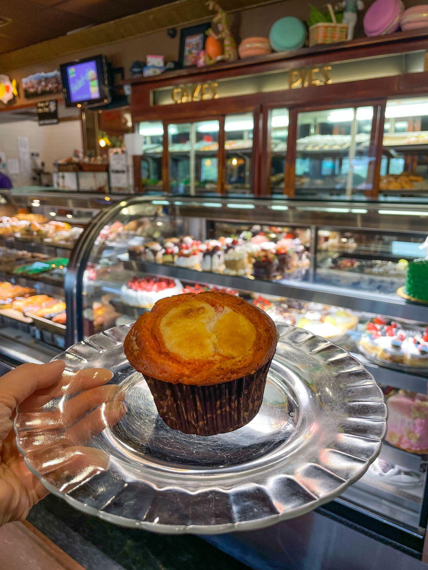 A large muffin on a plate at Rao’s
