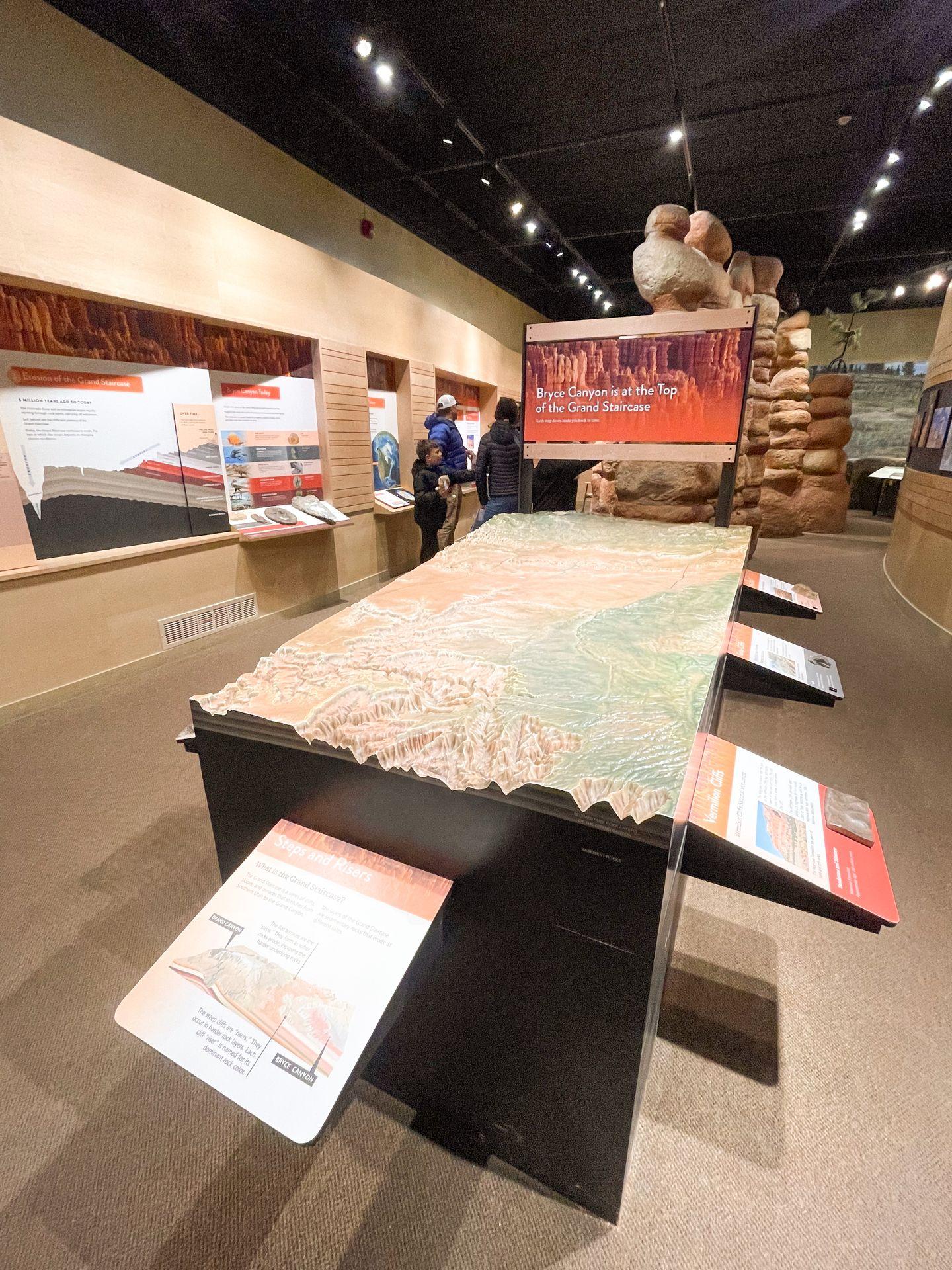 A model of Bryce Canyon within the Grand Staircase in the Bryce Canyon Visitor Center