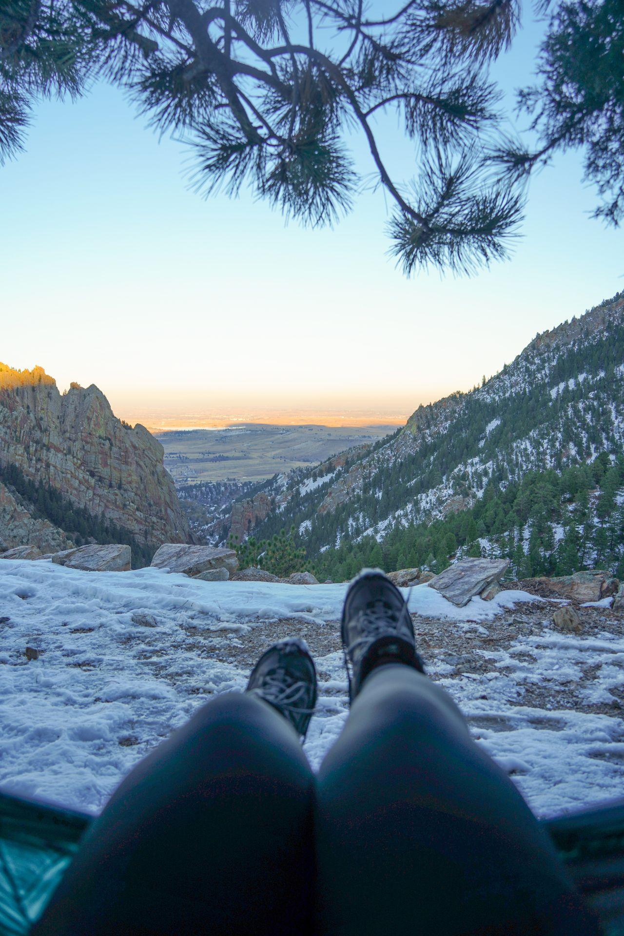 Looking out from a hammock at the setting sun in Colorado.
