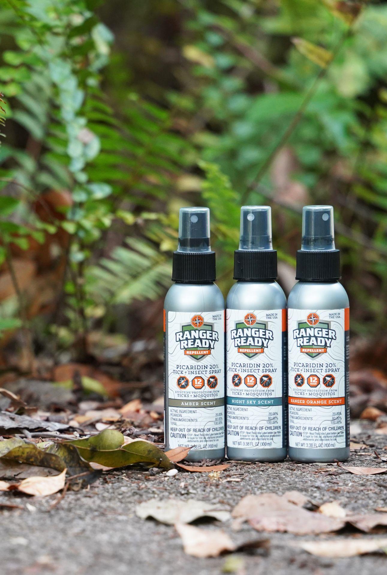 Three bottles of bug spray from Ranger Ready.