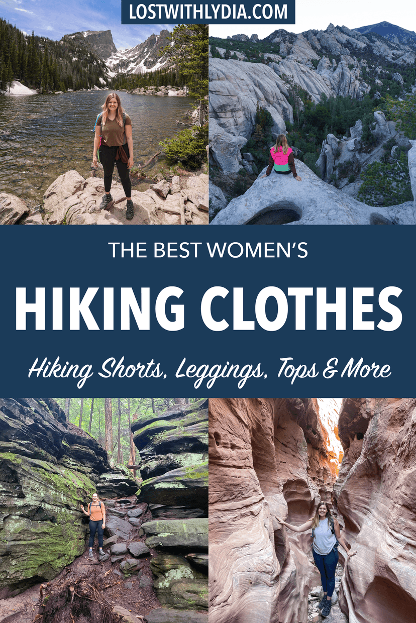 Learn about the best hiking clothing for women! This guide for hiking clothing includes recommendations for hiking shorts, leggings, sports bras and more.