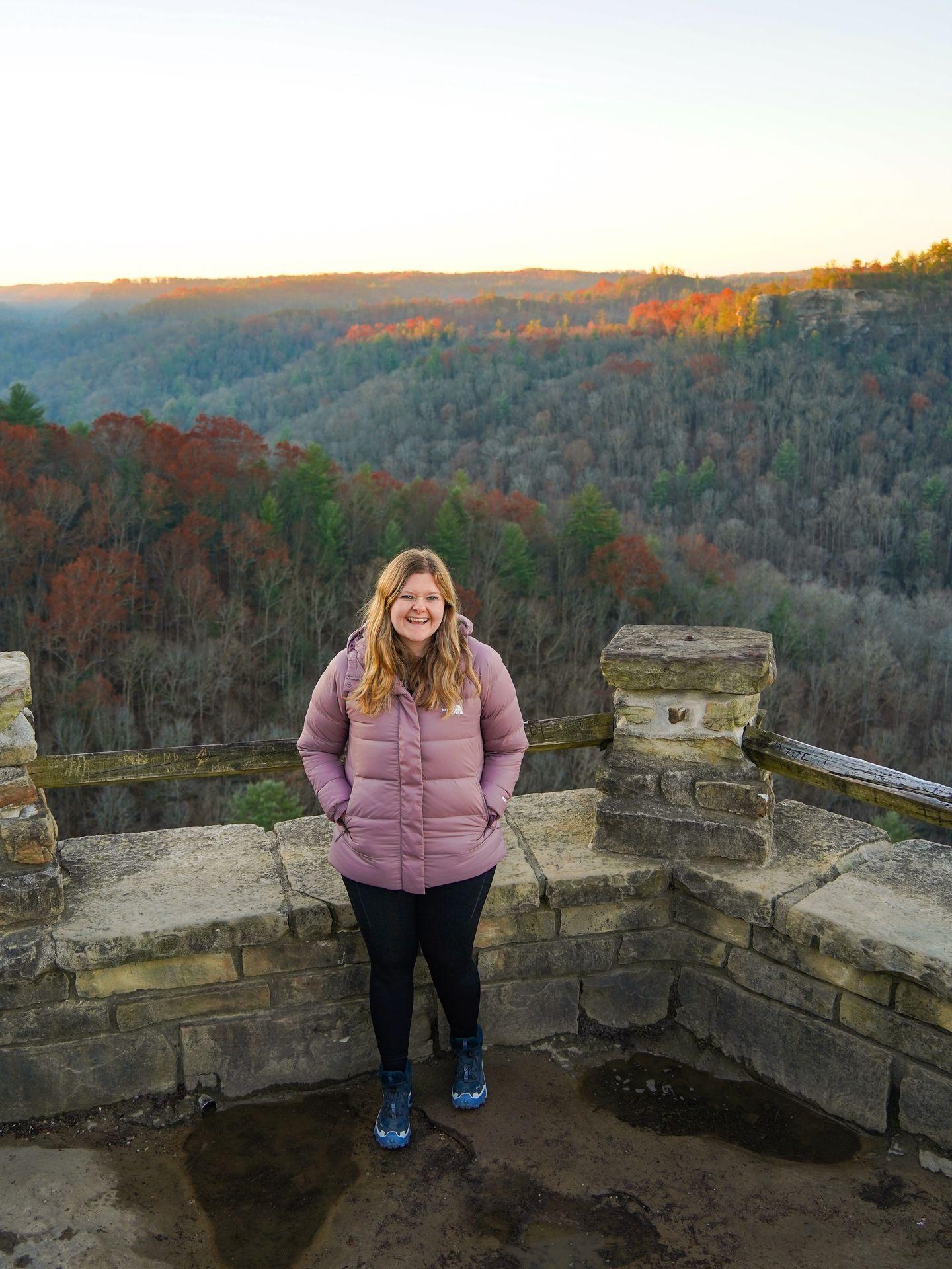 Lydia at the Chimney Top Overlook in Red River Gorge.
