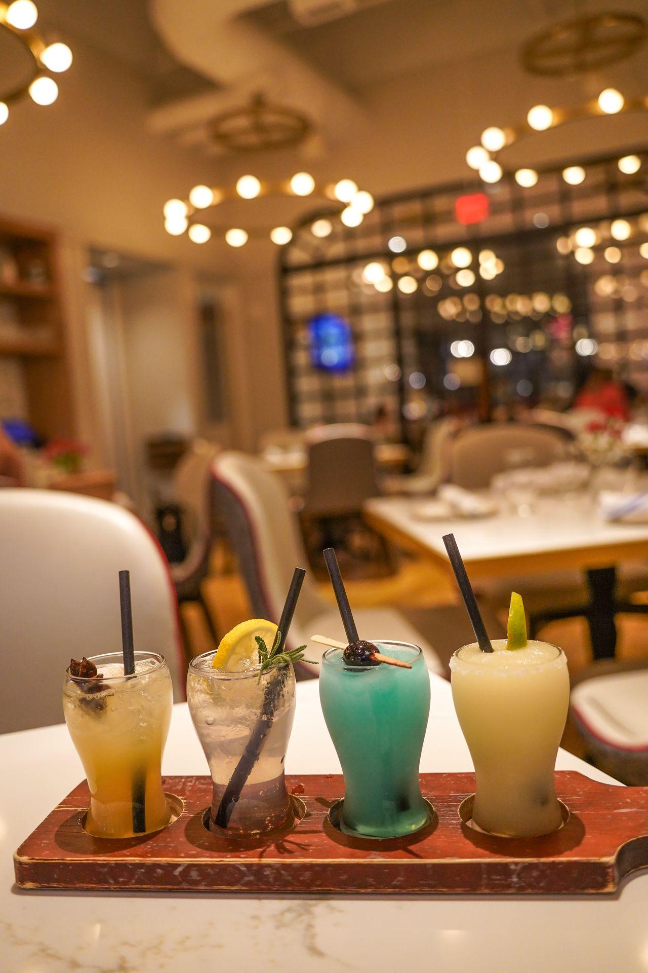 A flight of 4 cocktails from State Fare Kitchen and Bar