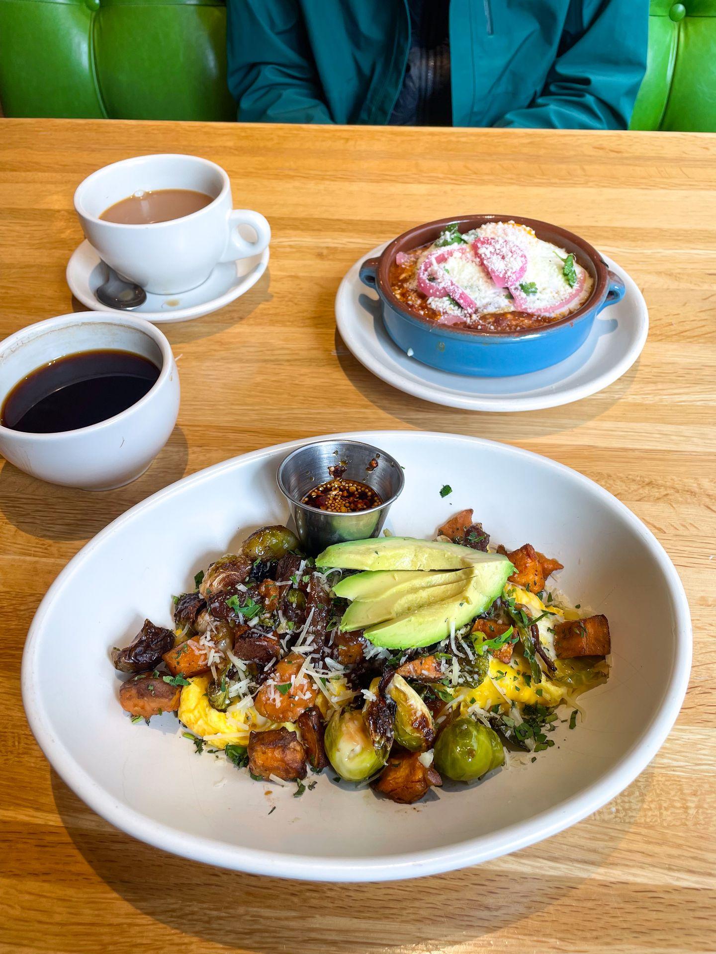 The Farmer's Market Scramble and huevos rancheros from True Food Kitchen