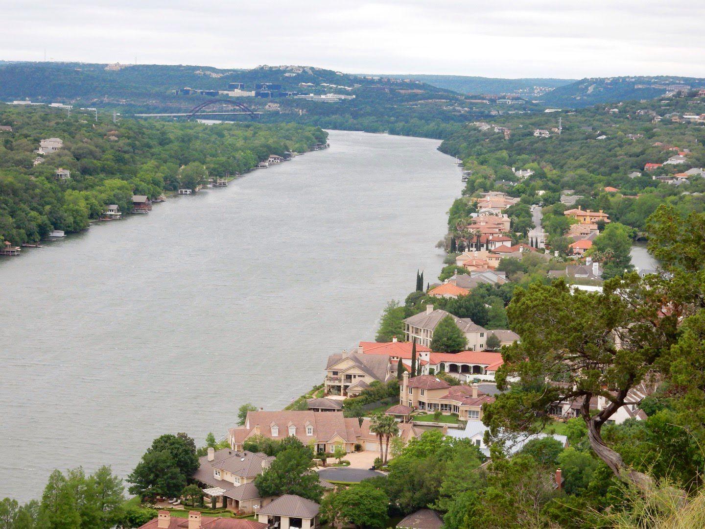 The river of Lady Bird Lake from Mount Bonnell.