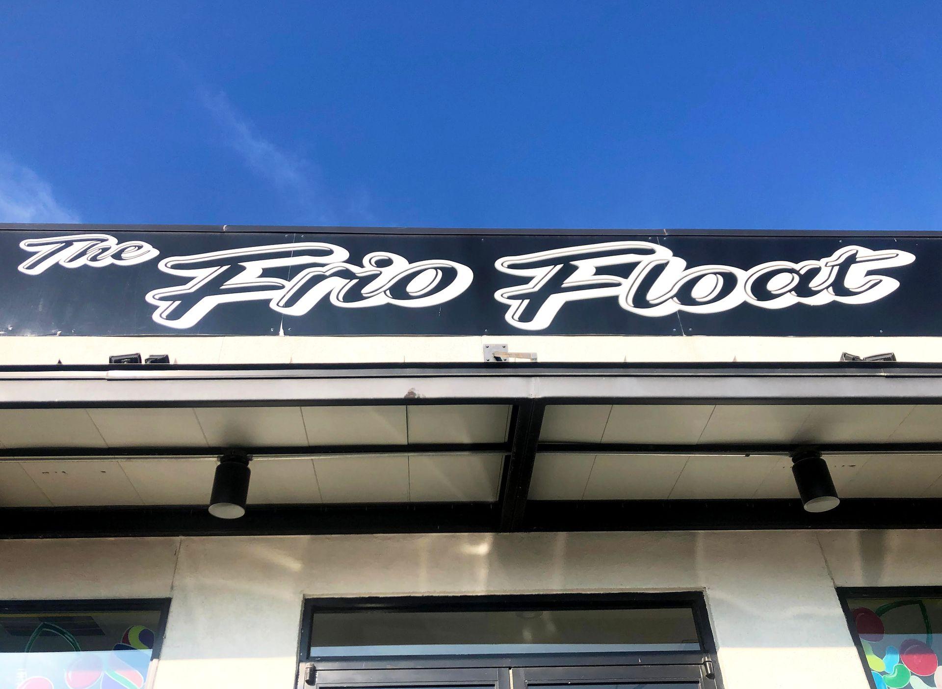The exterior of the Frio Float ice cream parlor.