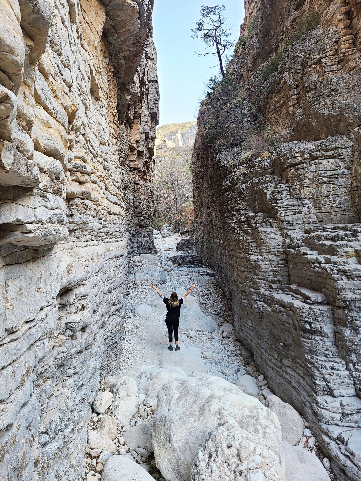 Lydia on the Devil's Hall trail at Guadalupe Mountains National Park.