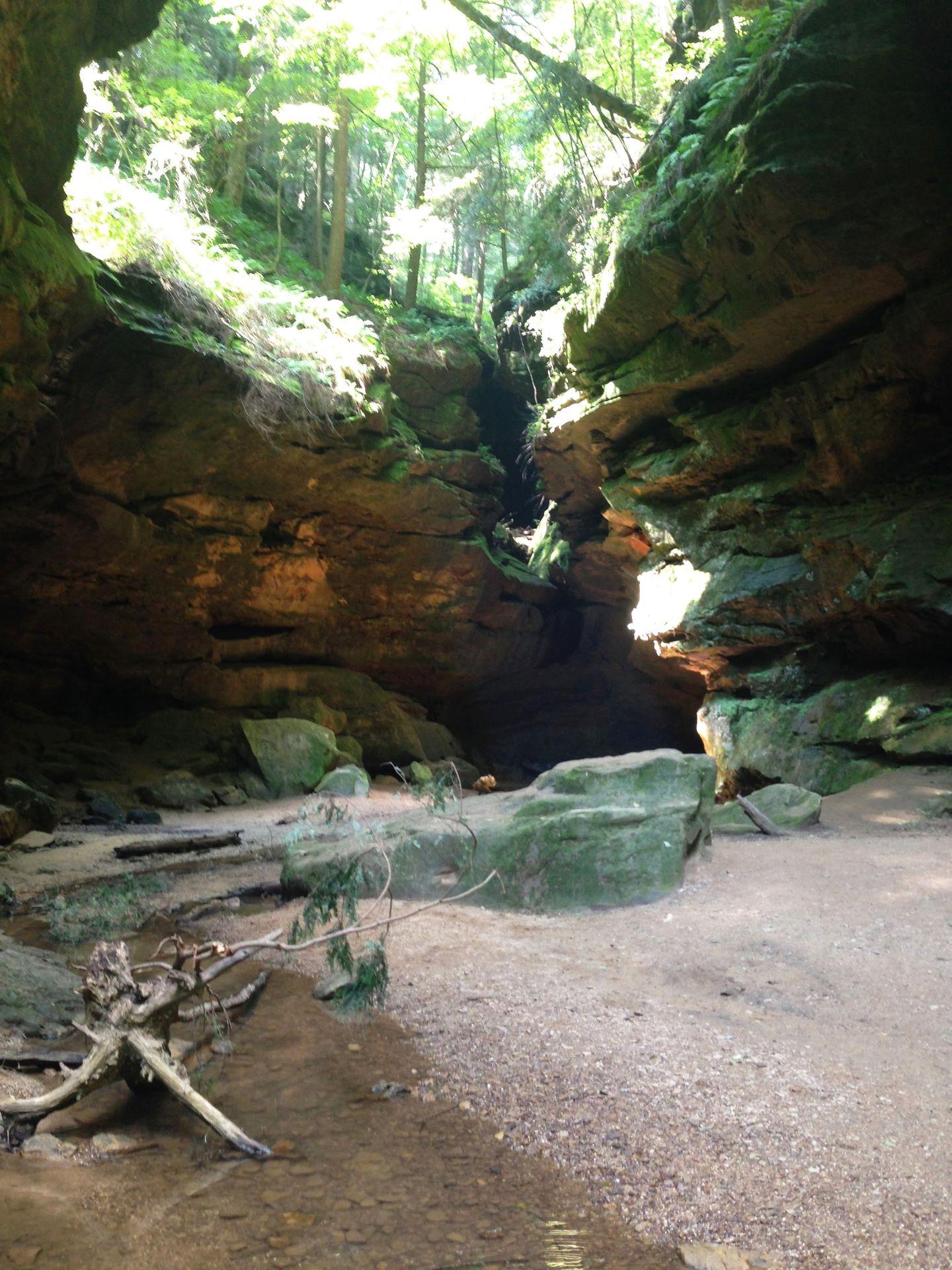 Looking back into the grotto area of Conkle's Hollow in Hocking Hills