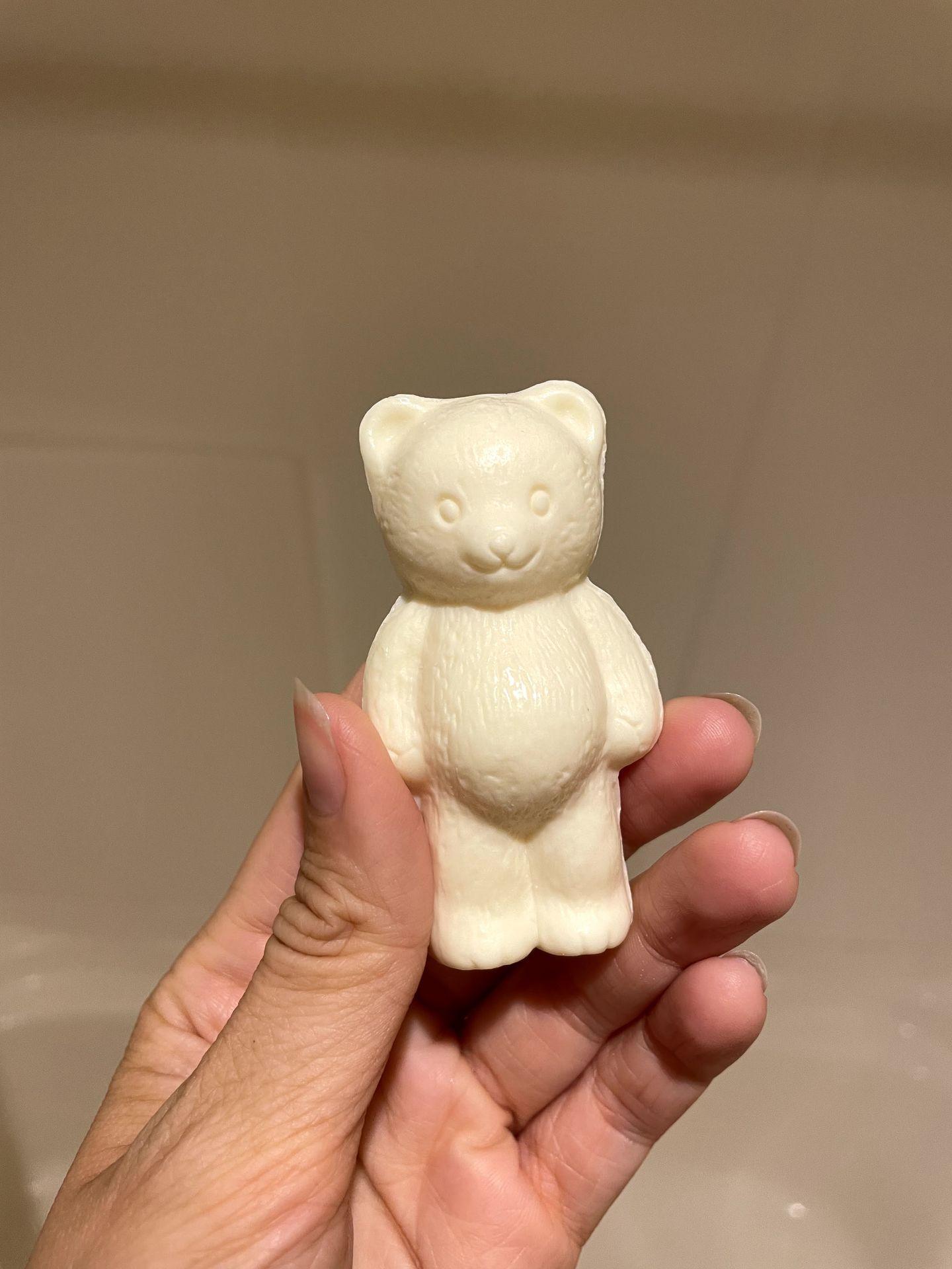 A small bear made out of soap