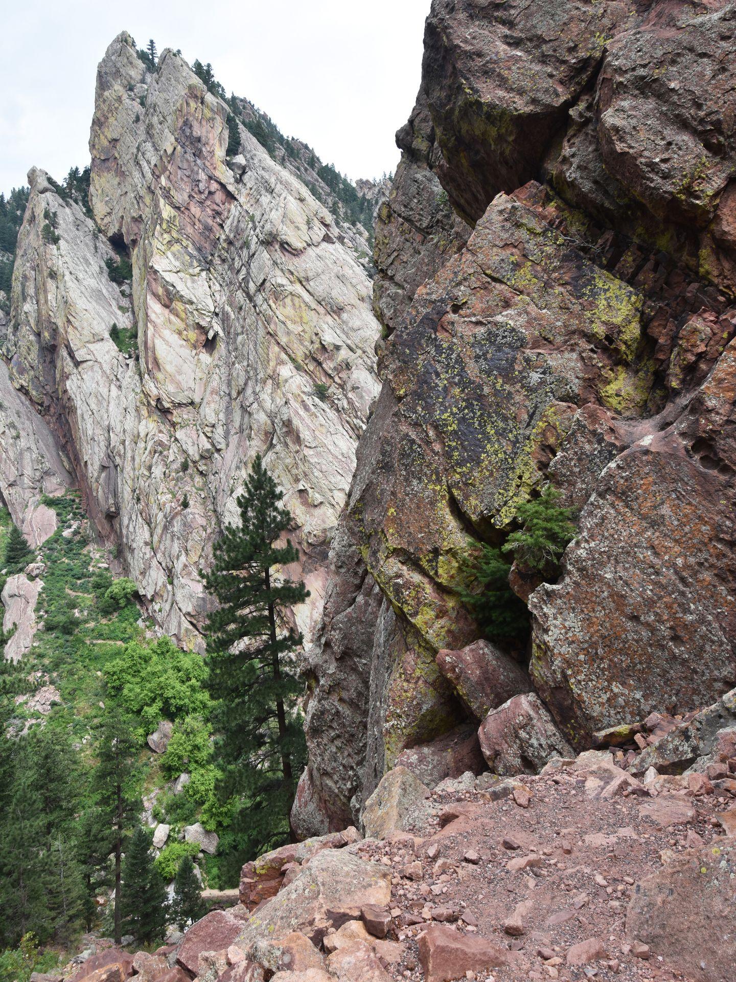 A few tall, jagged rocks at Eldorado Canyon