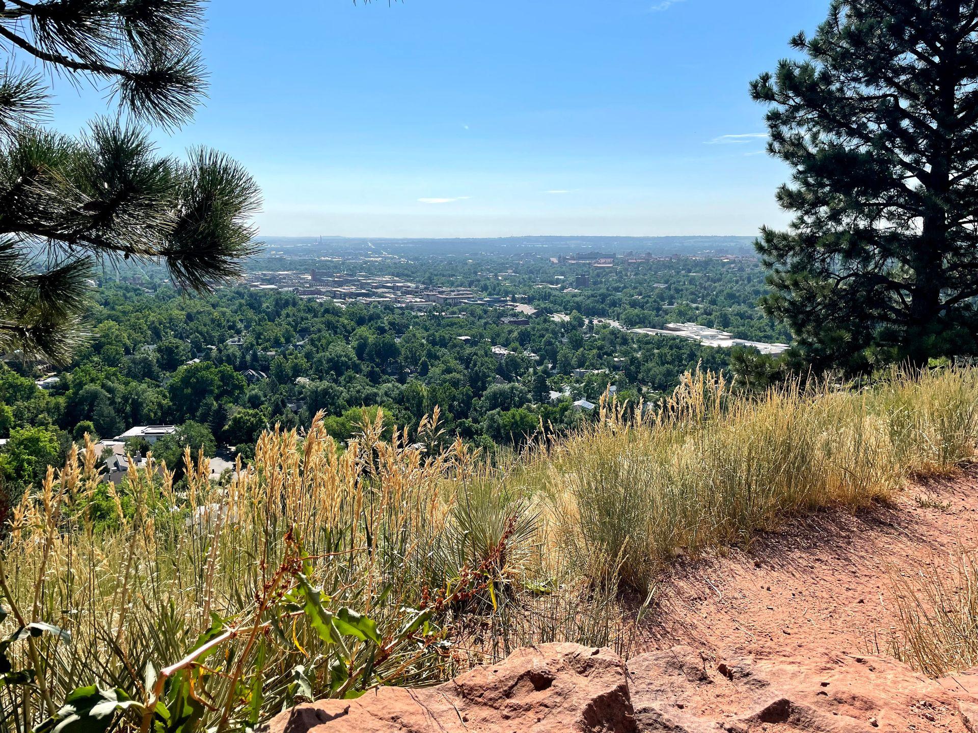 A view overlooking the city from the Red Rocks park near town.