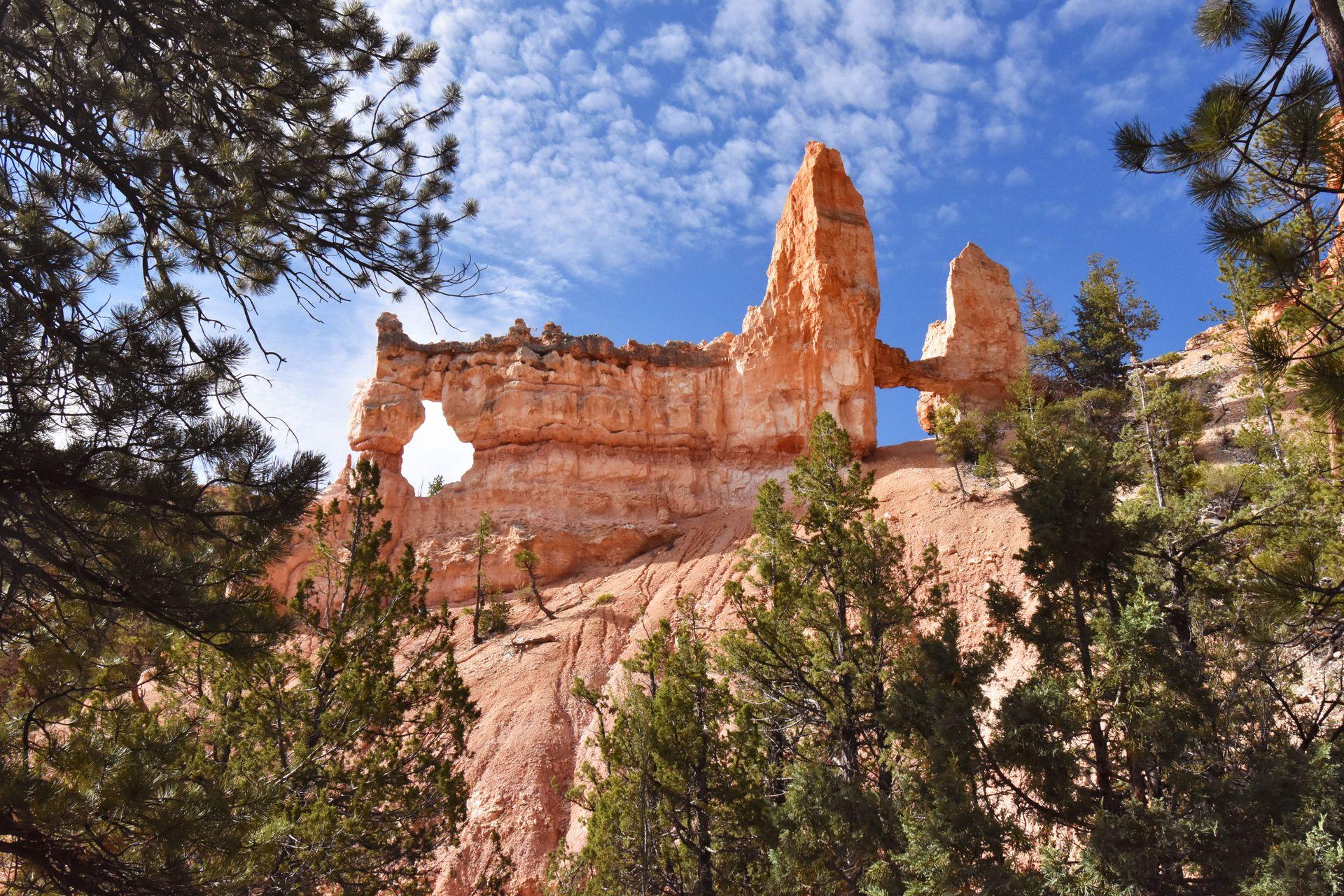 A rock formation that resembles the Tower Bridge in Bryce Canyon.