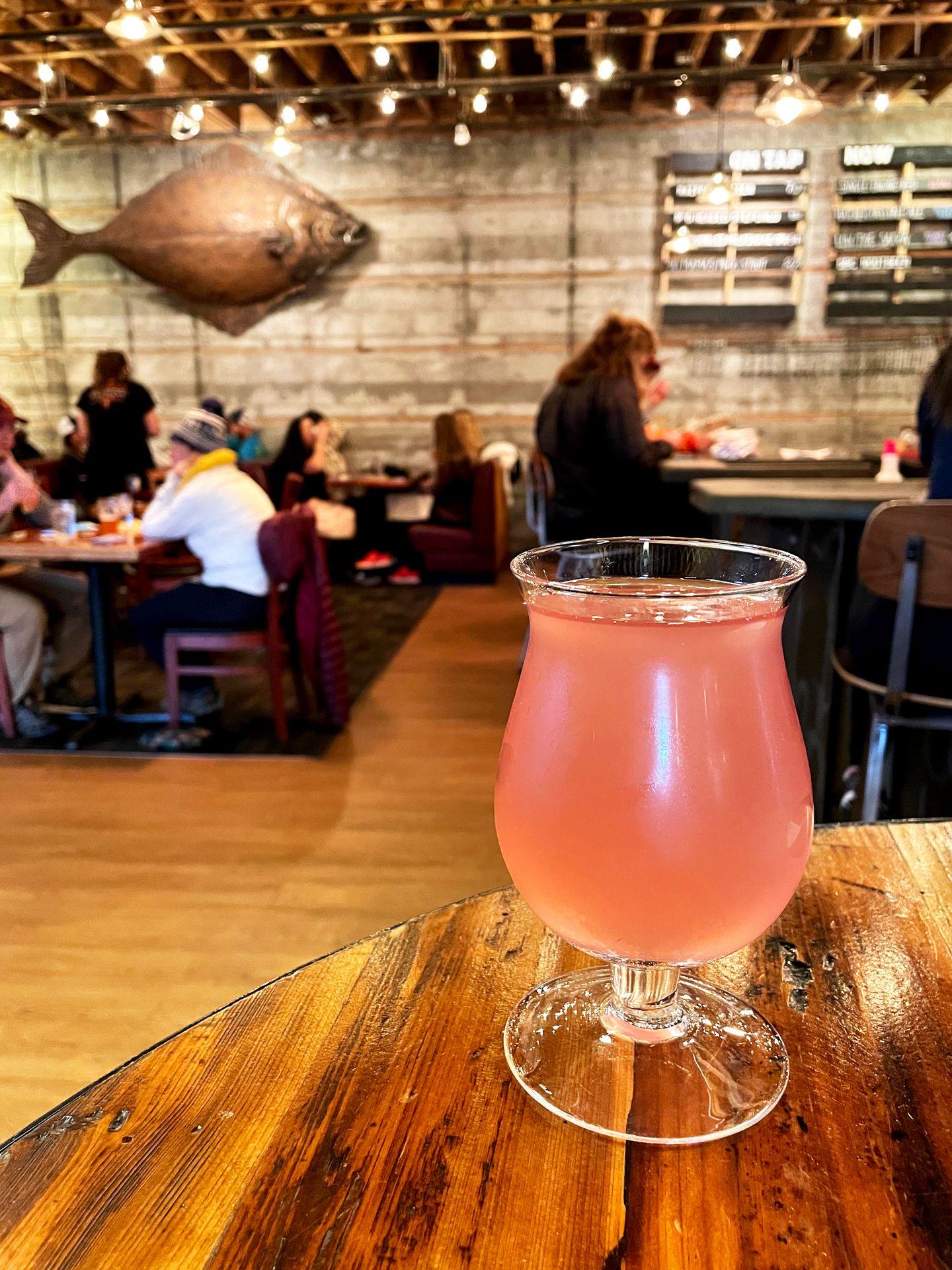 A pink beer from the Seward Brewing Company.