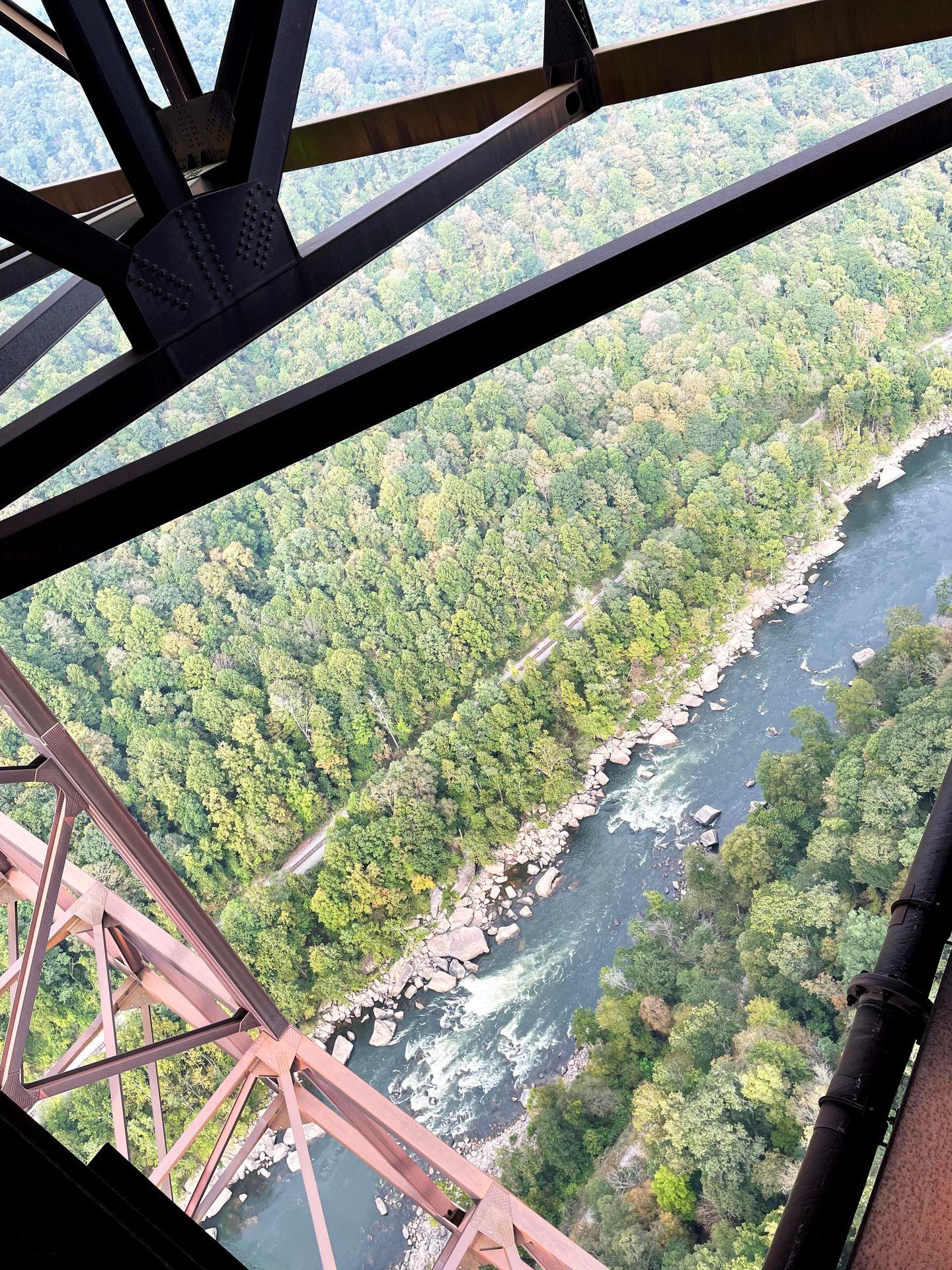 The New River from the New River Gorge catwalk.