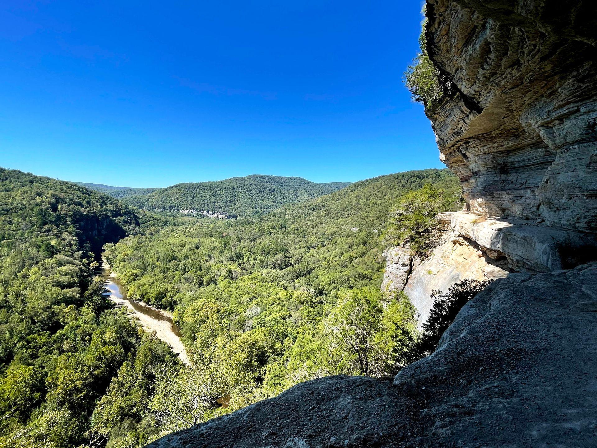Cliffs at the Buffalo National River on the Centerpoint to Goat Trail.