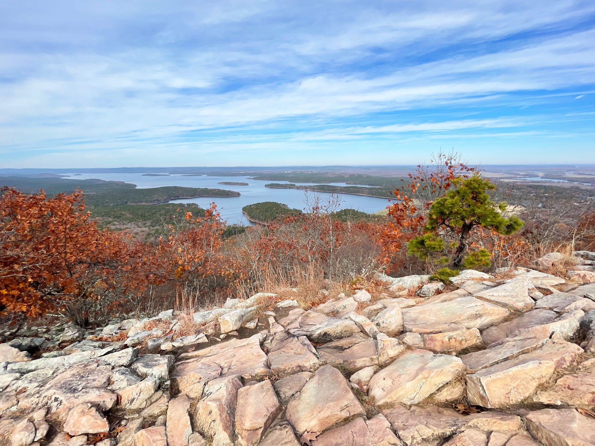 The view from the top of Pinnacle Mountain State Park in Arkansas.