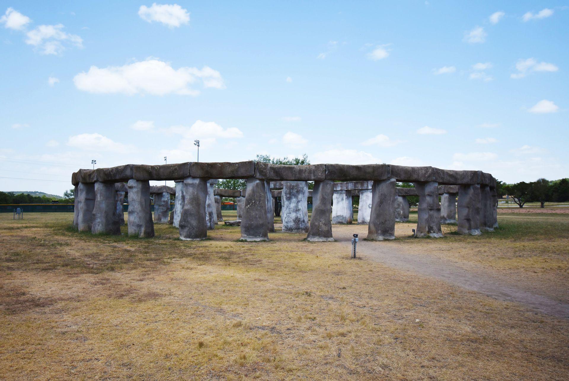 A view of Stonehenge II in Ingrams, Texas. It looks like the UK Stonehenge but it is smaller and more in tact.
