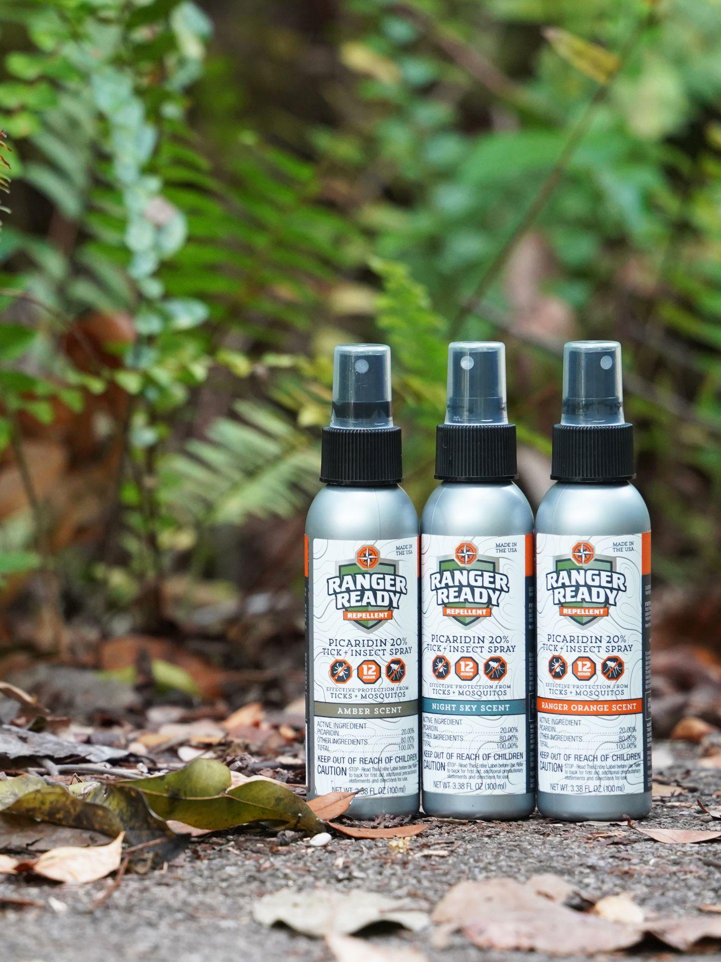 Three bottles of Ranger Ready insect repellent