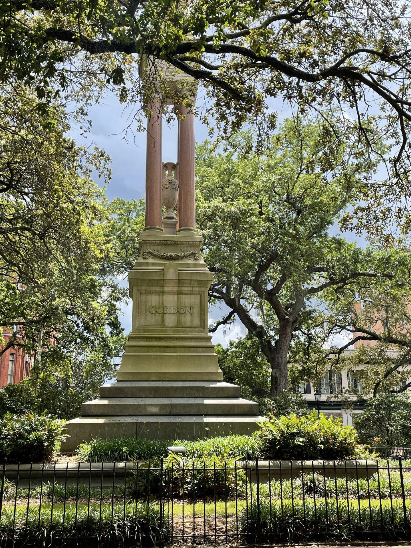 A statue in the Chippewa Square in downtown Savannah.