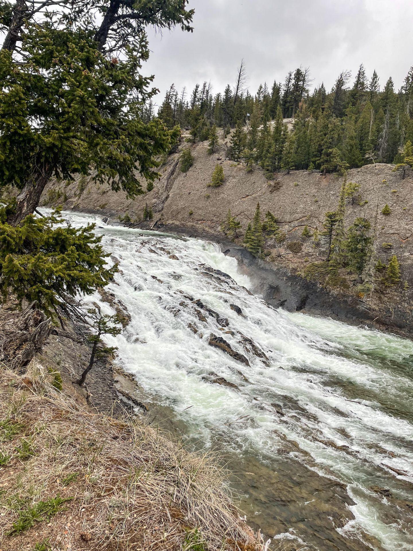 A large waterfall near Banff.