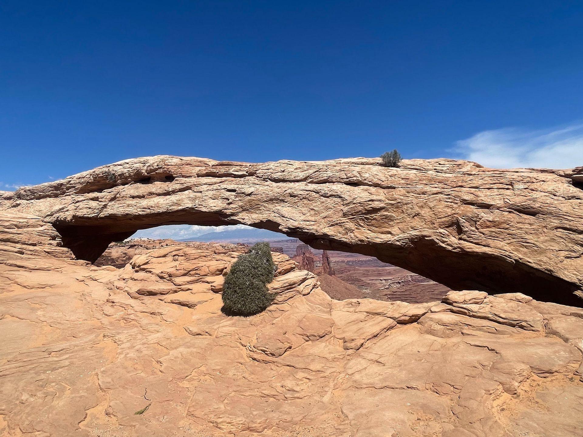 A view of the Mesa Arch in Canyonlands National Park