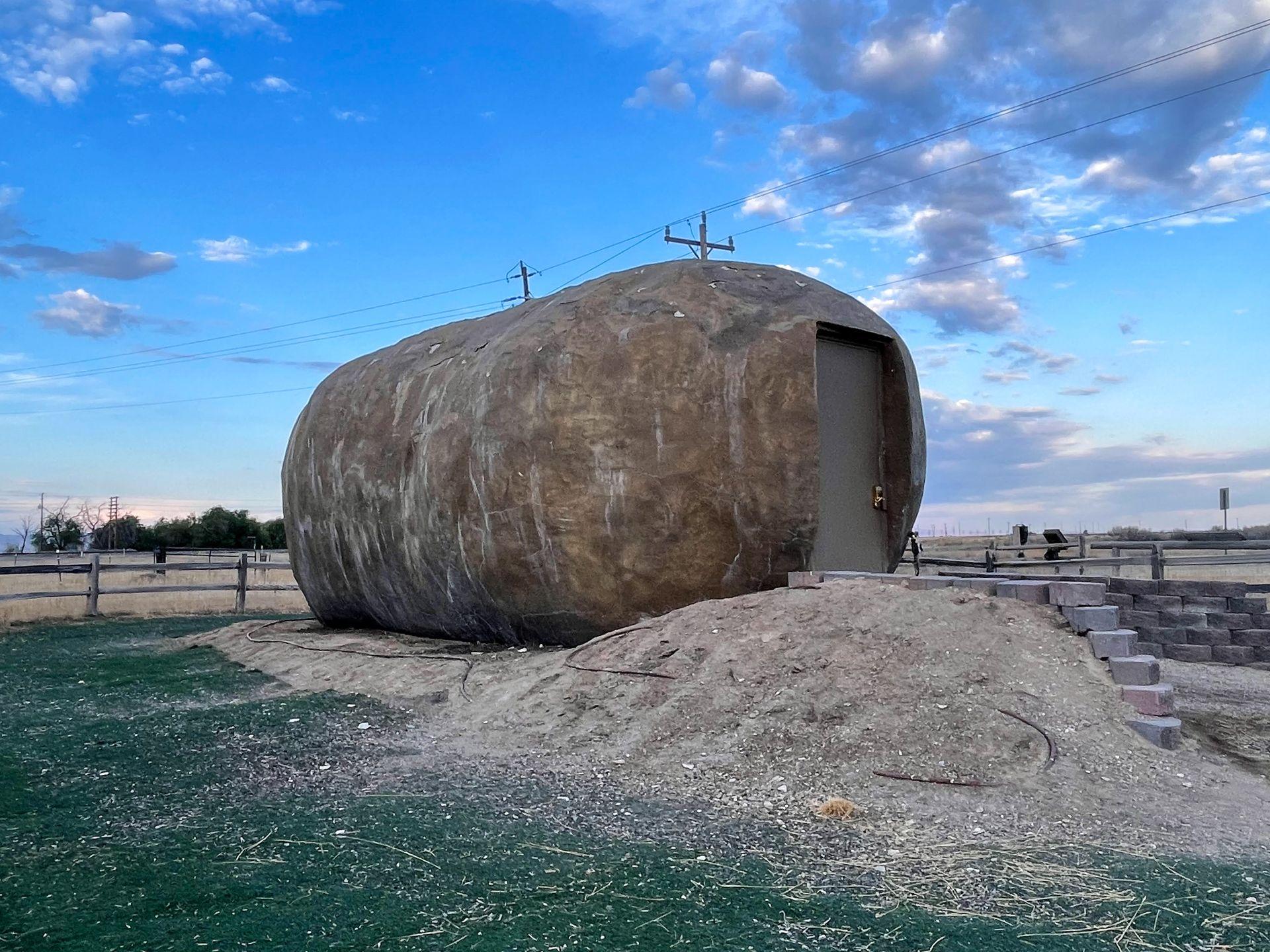 A large potato that can be rented on Airbnb