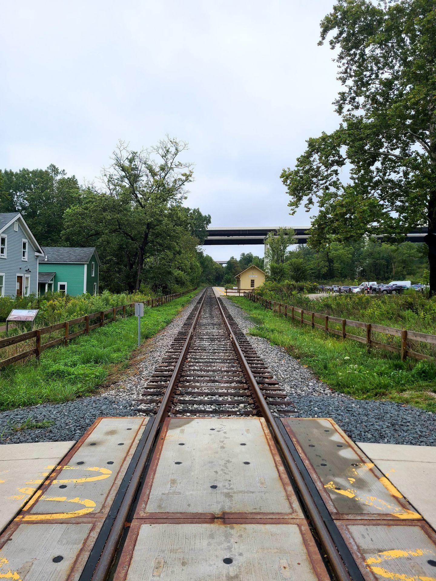 Railroad tracks at the Boston Mill Visitor Center.