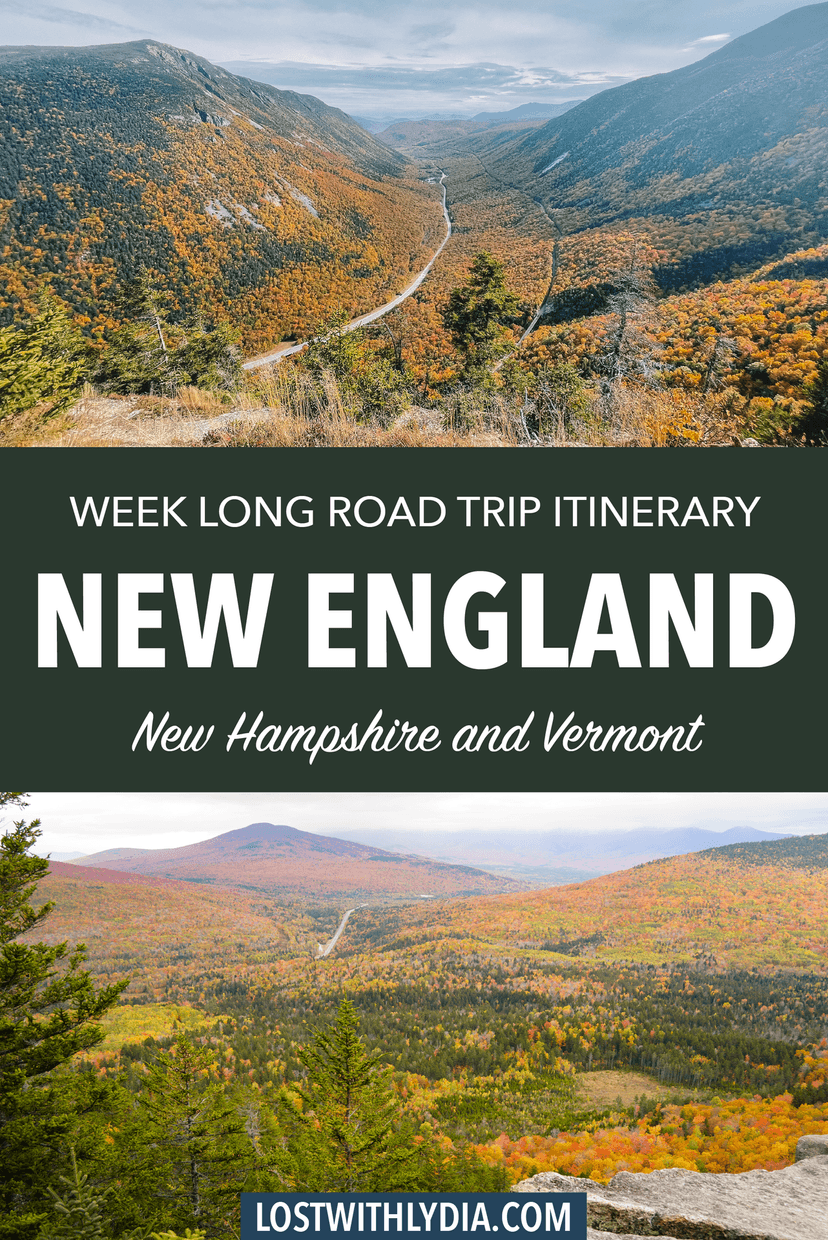 Plan an epic New England fall road trip with this guide! This 7 day itinerary includes the New Hampshire White mountains, Stowe and Woodstock, Vermont and more.