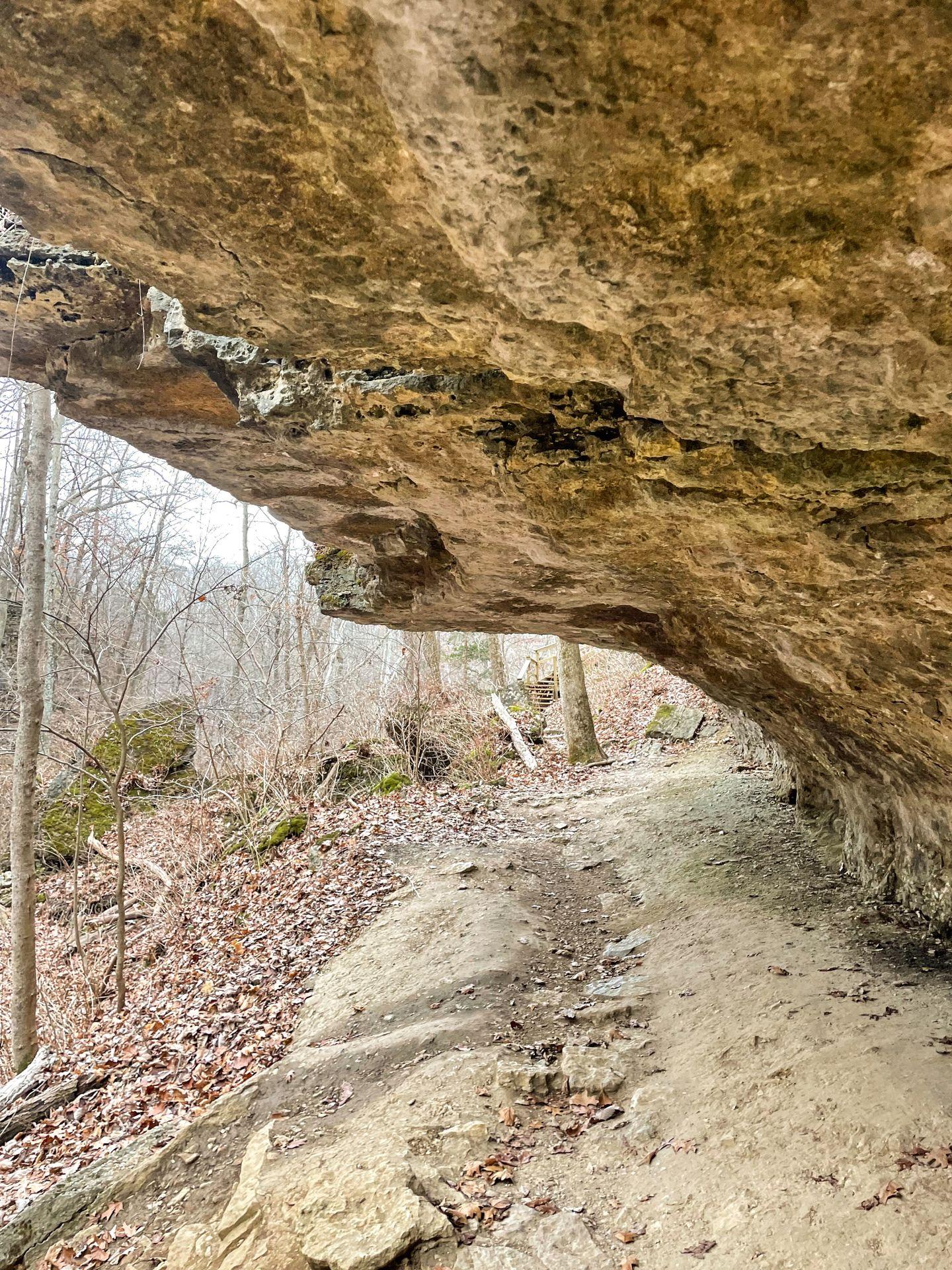 A cave overhang area on a trail in Clifty Falls.
