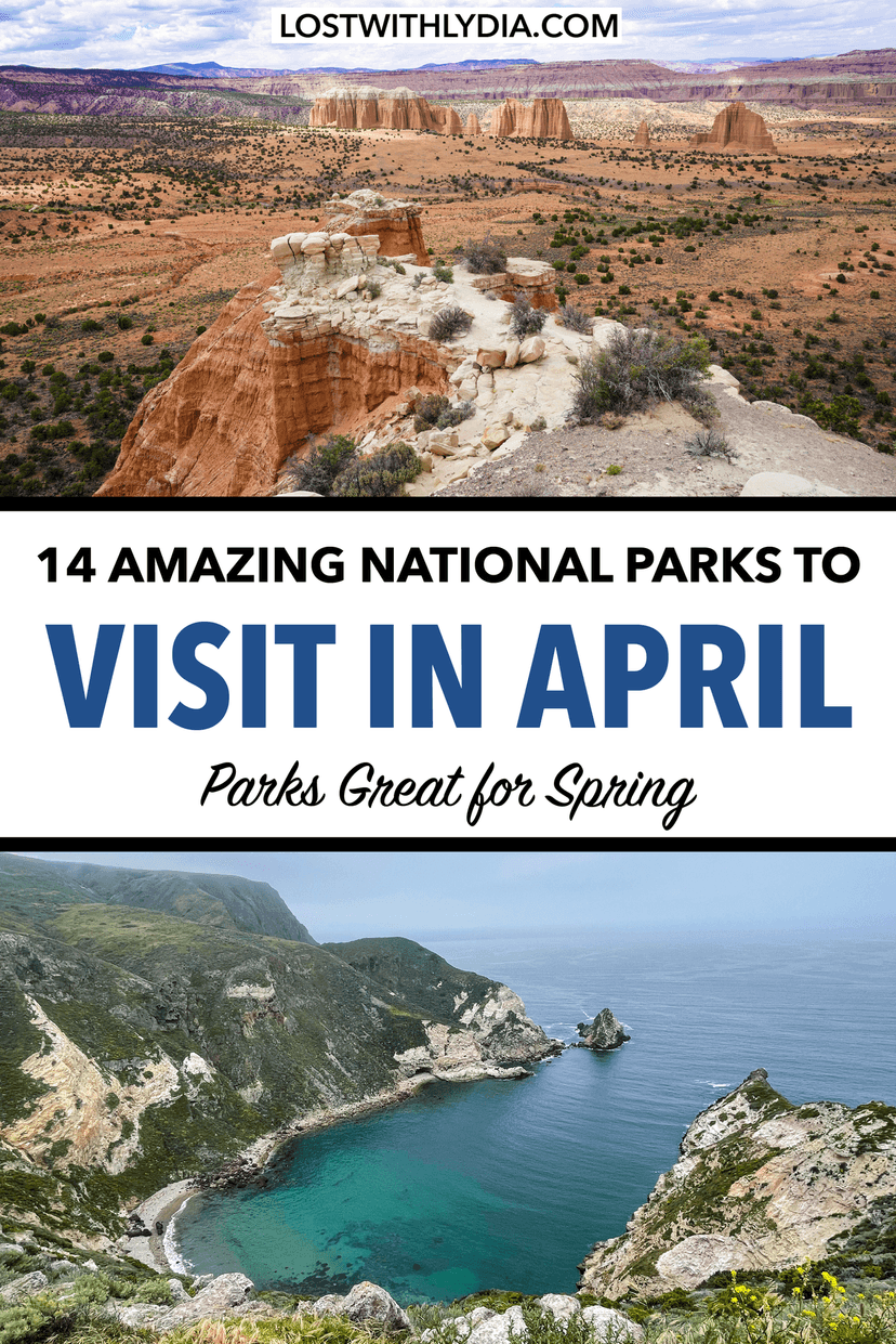 Read all about the best national parks to visit in April! From oceans to the desert, many national parks are fantastic to visit in the Spring.