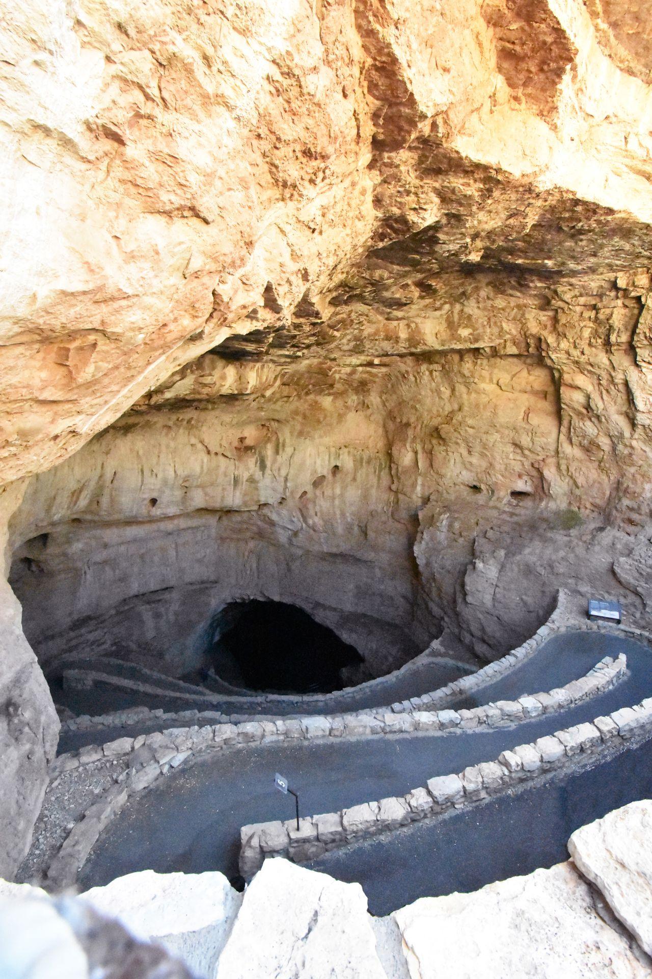 The natural cave entrance in  Carlsbad Caverns National Park.