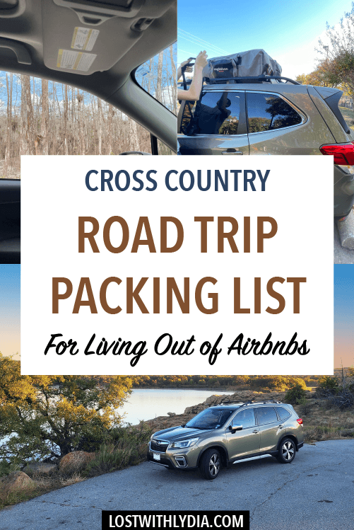 This essential list has everything you will need for a cross country road trip staying in Airbnbs. Use this check list to prepare for a digital nomad life!