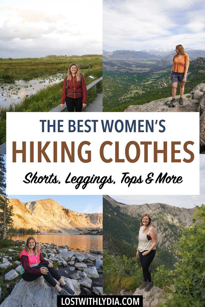 Learn about the best hiking clothing for women! This guide for hiking clothing includes recommendations for hiking shorts, leggings, sports bras and more.