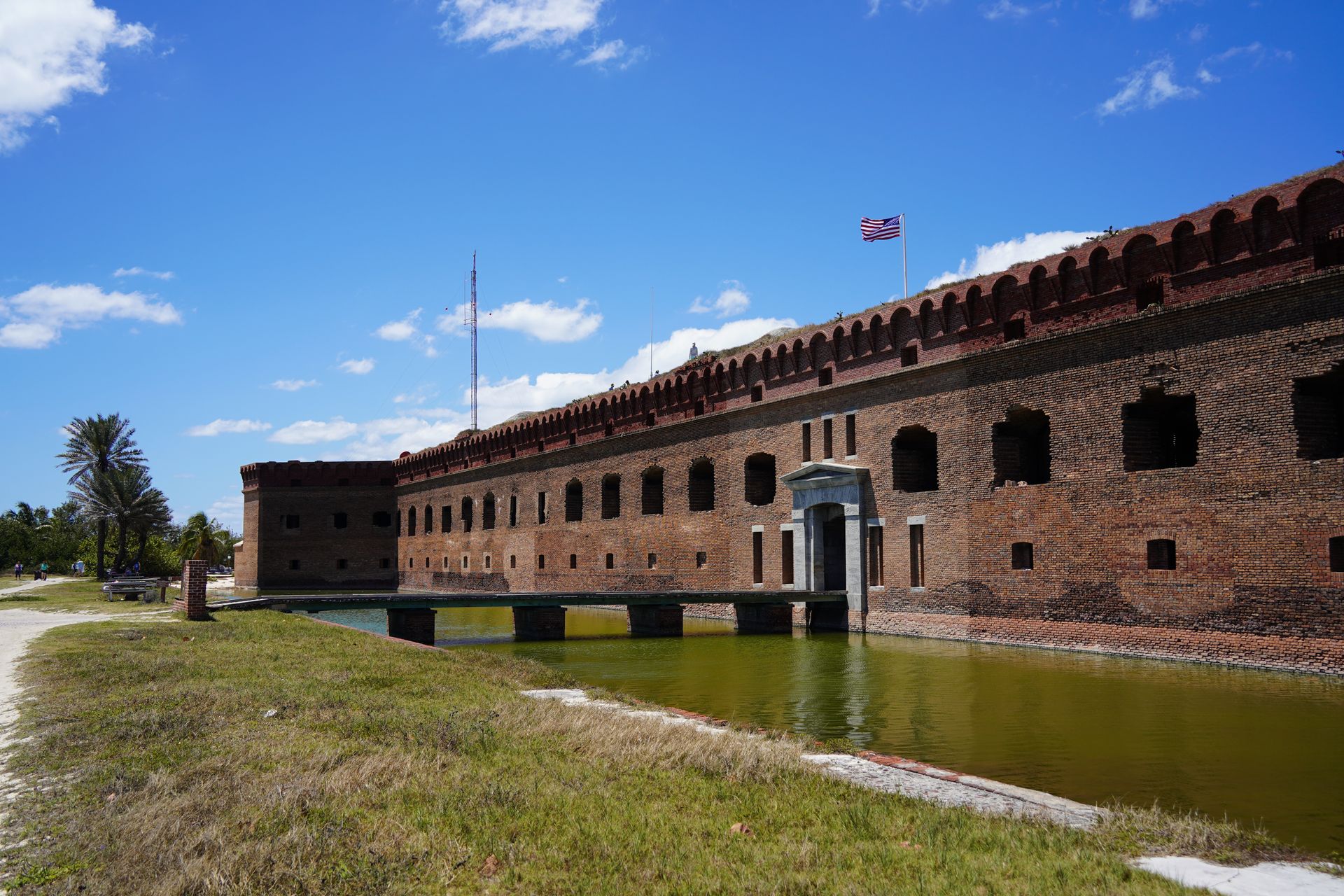 The entrance to Fort Jefferson, which has a moat in front of it