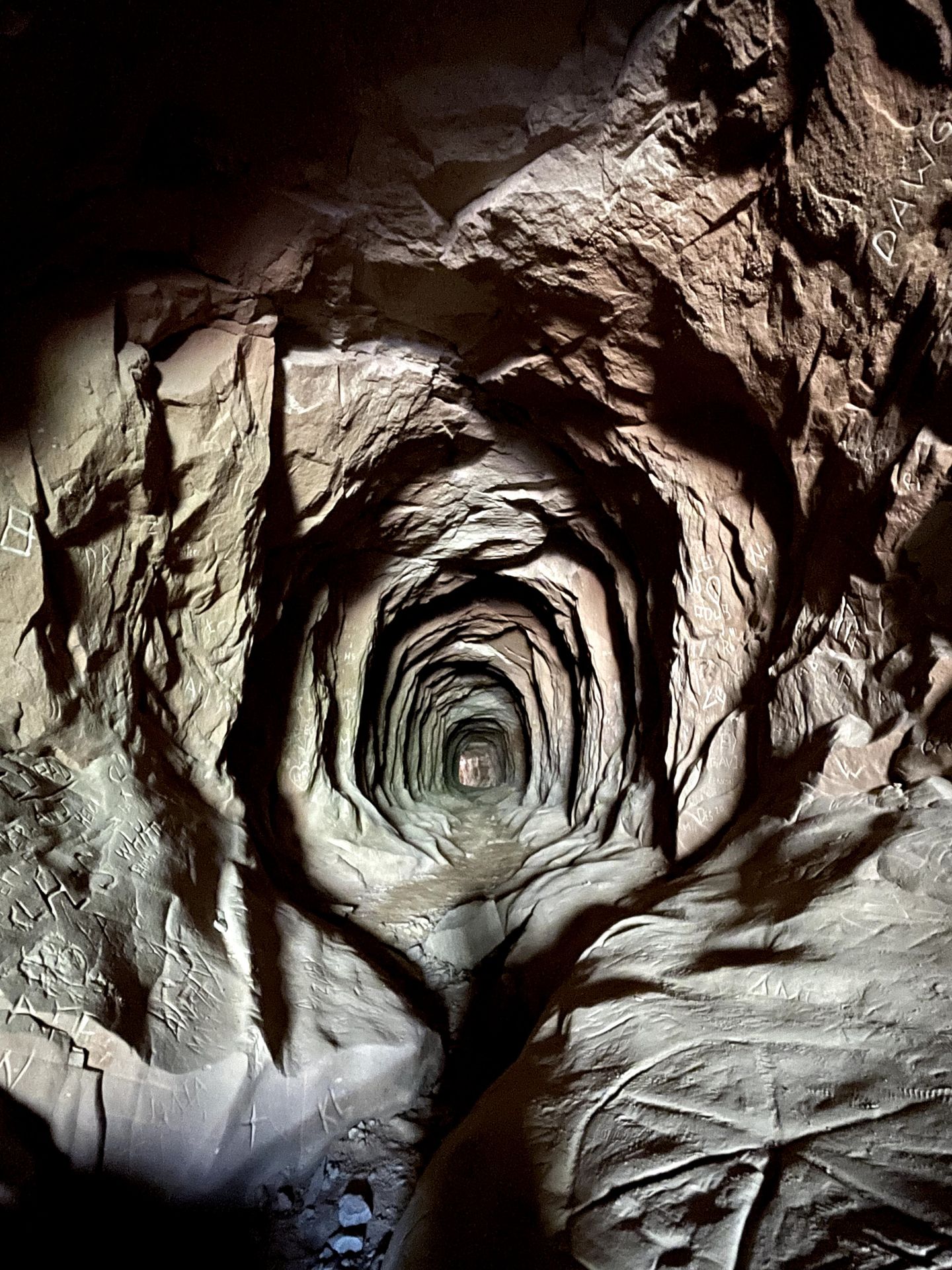 Inside the Belly of the Dragon tunnel.