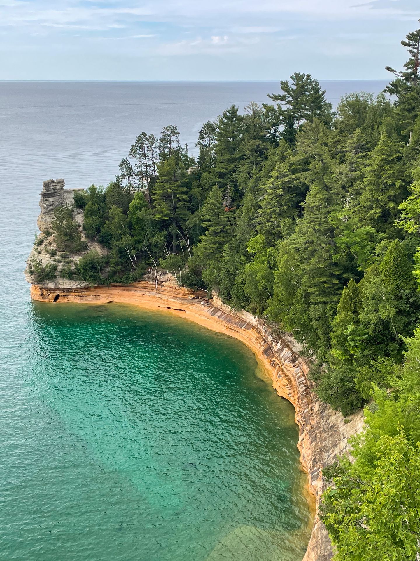 A rocky point that curves around and looks like a Castle