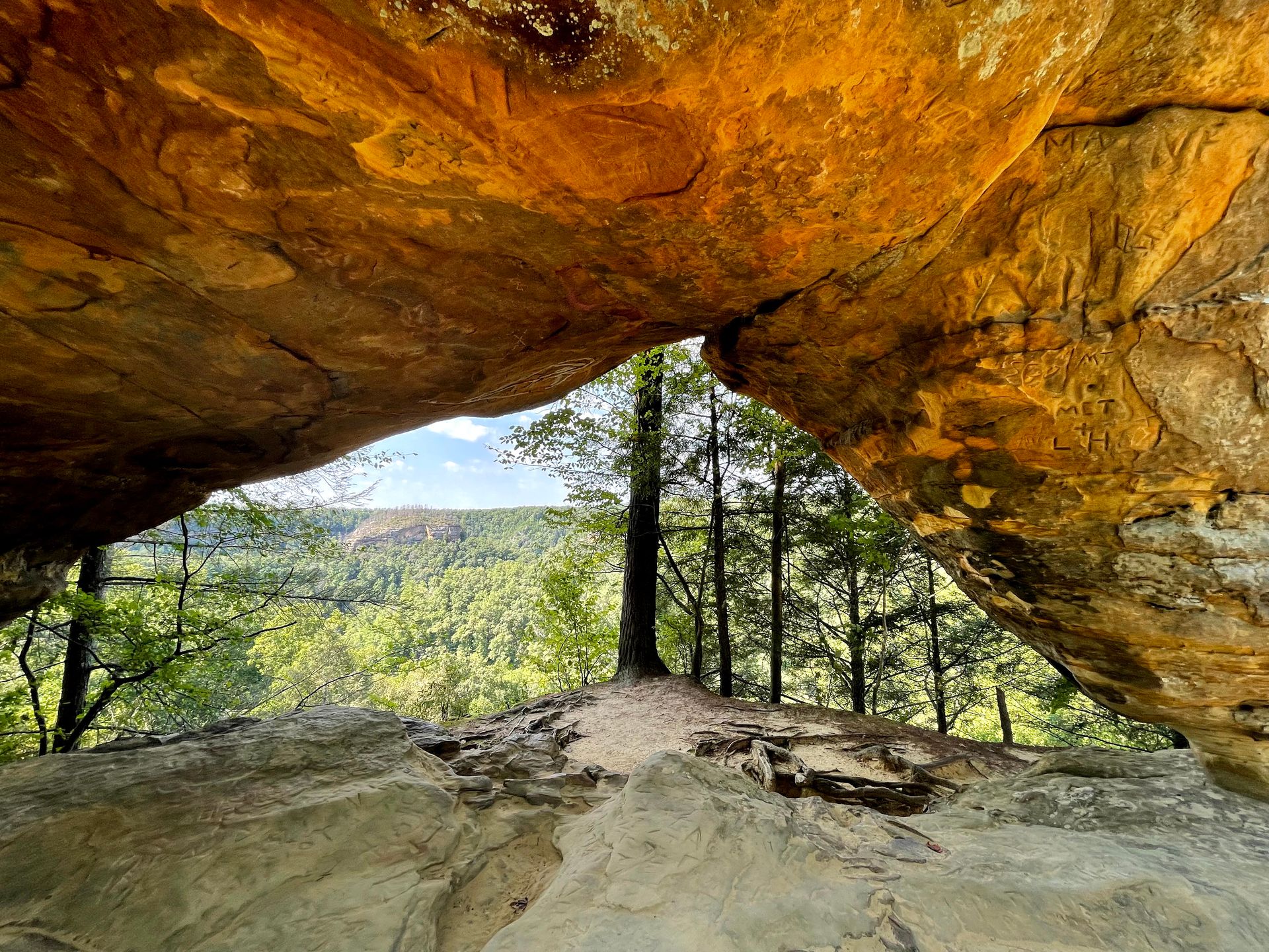 Looking through an arch at Sky Bridge