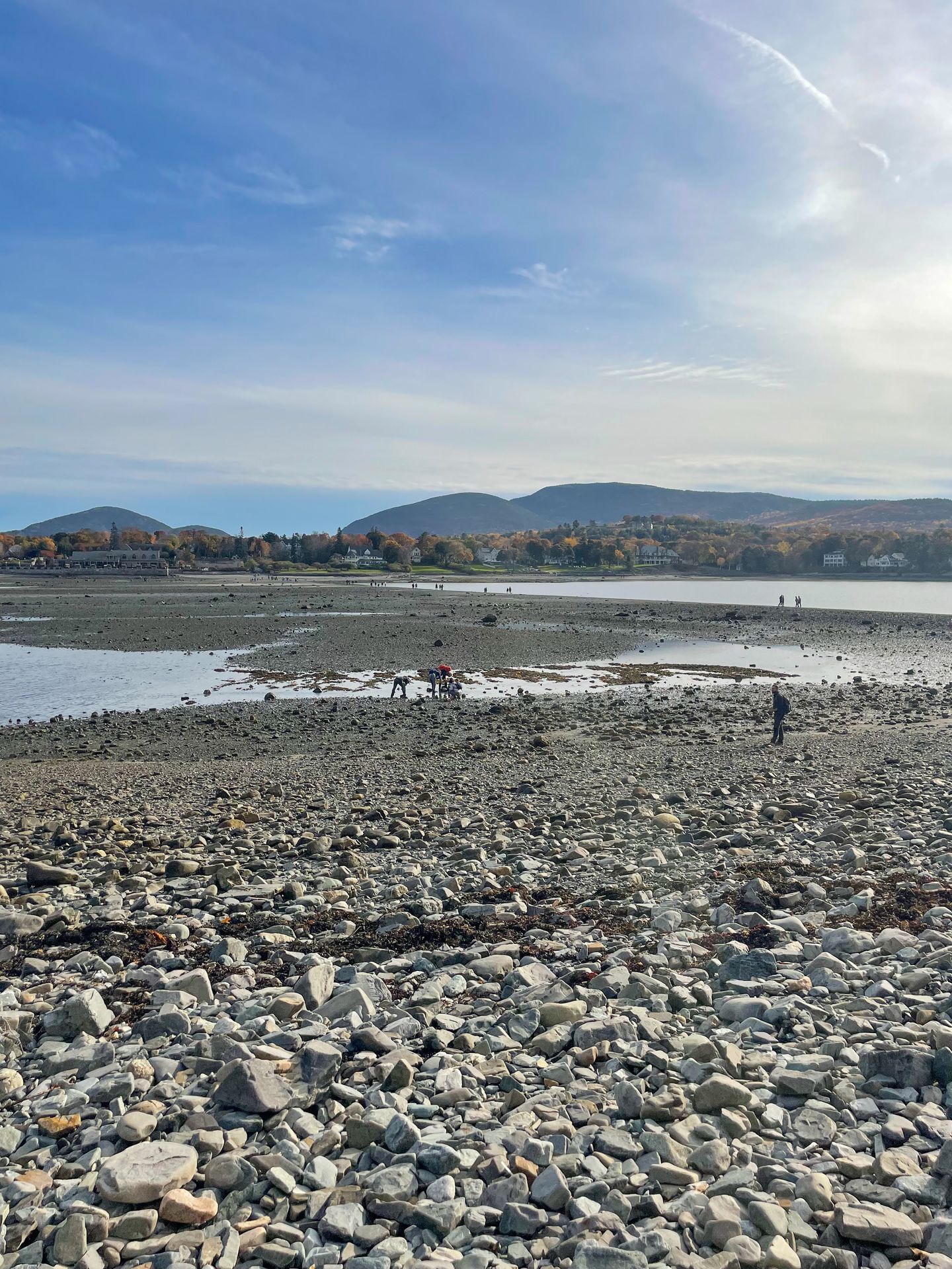 The path to Bar Island at low tide.