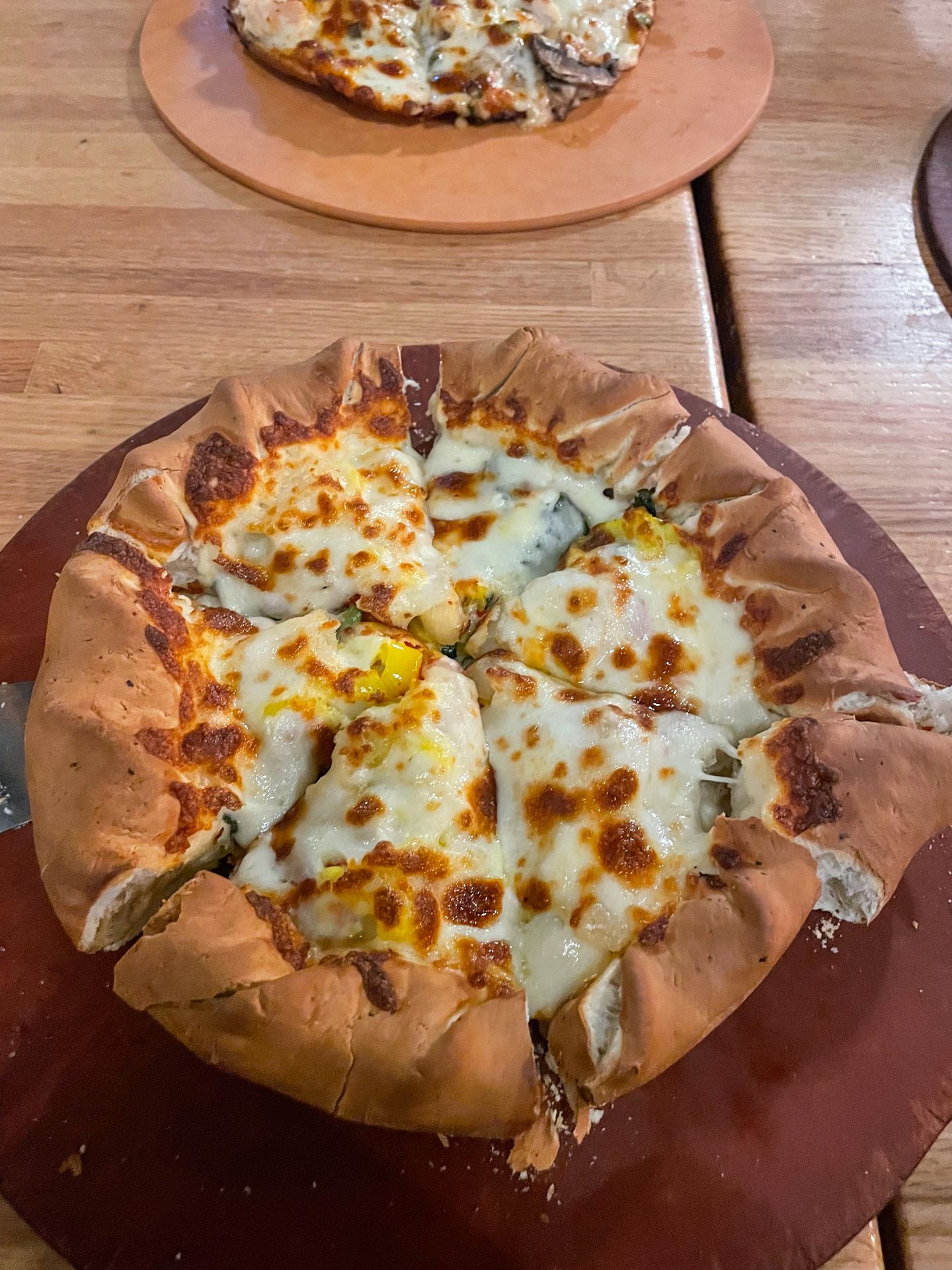 A pizza from Beau Jo's Pizza