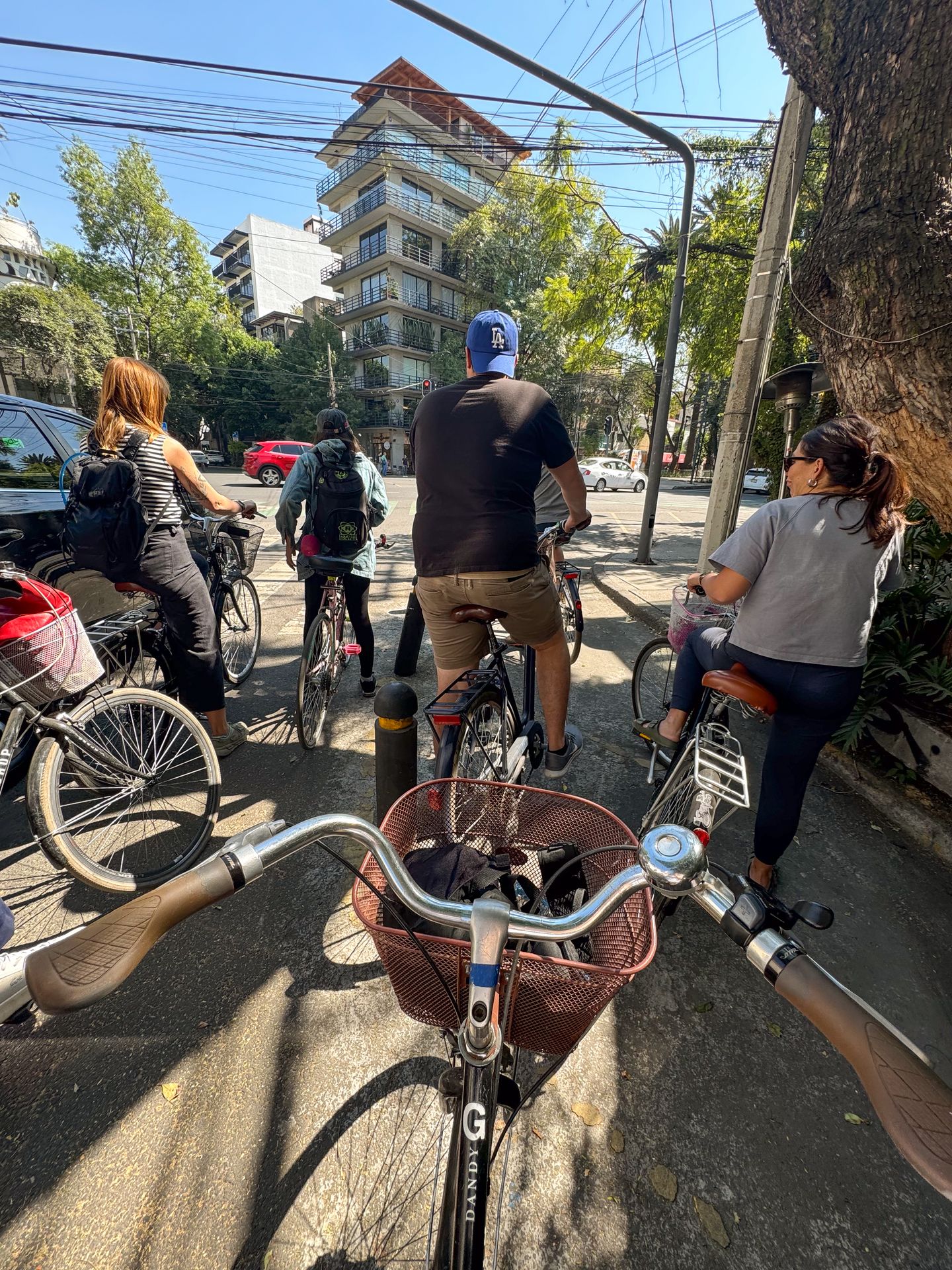 A point-of-view of biking on the busy streets of Mexico