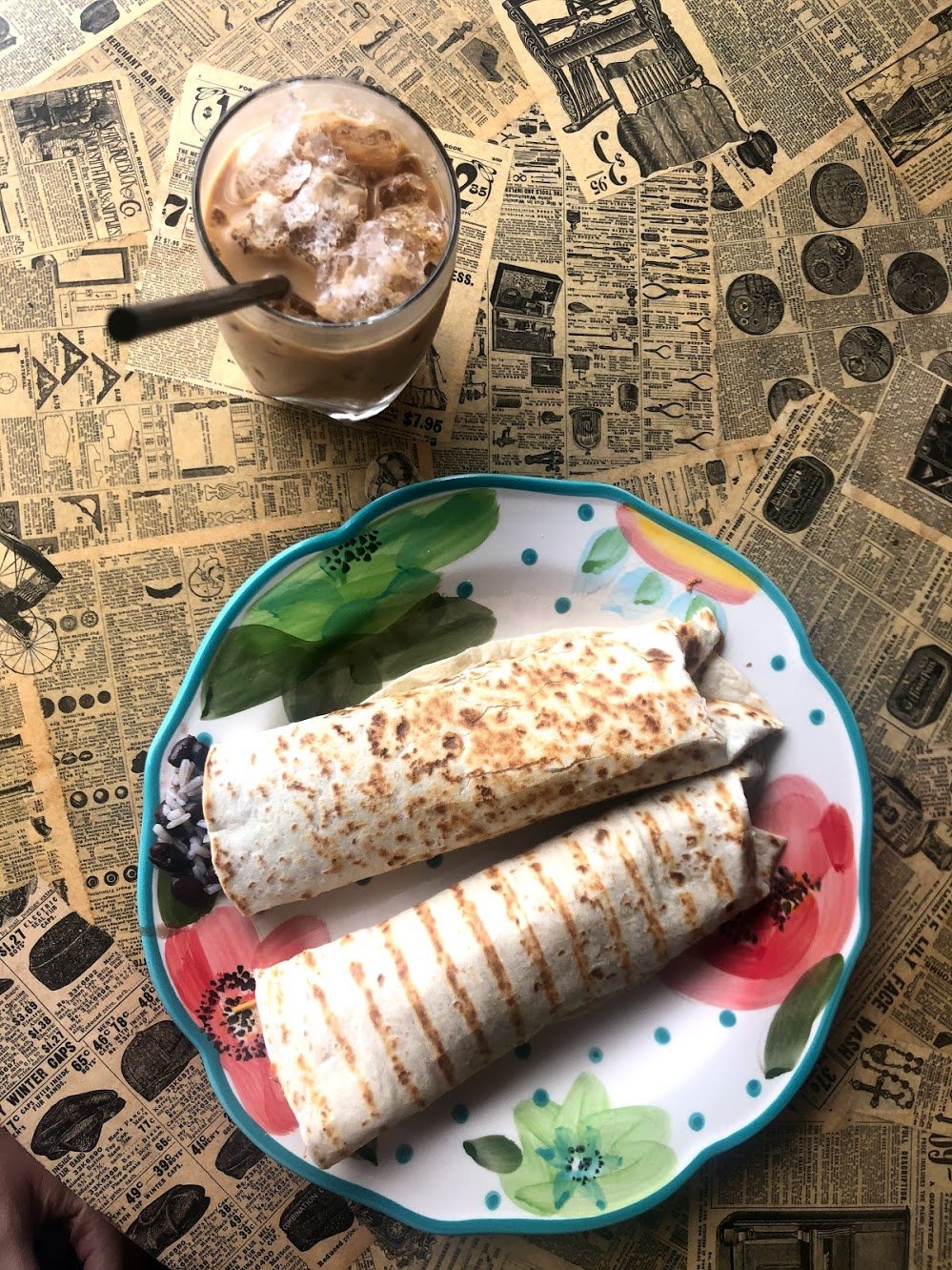 A breakfast burrito from The Full Cup