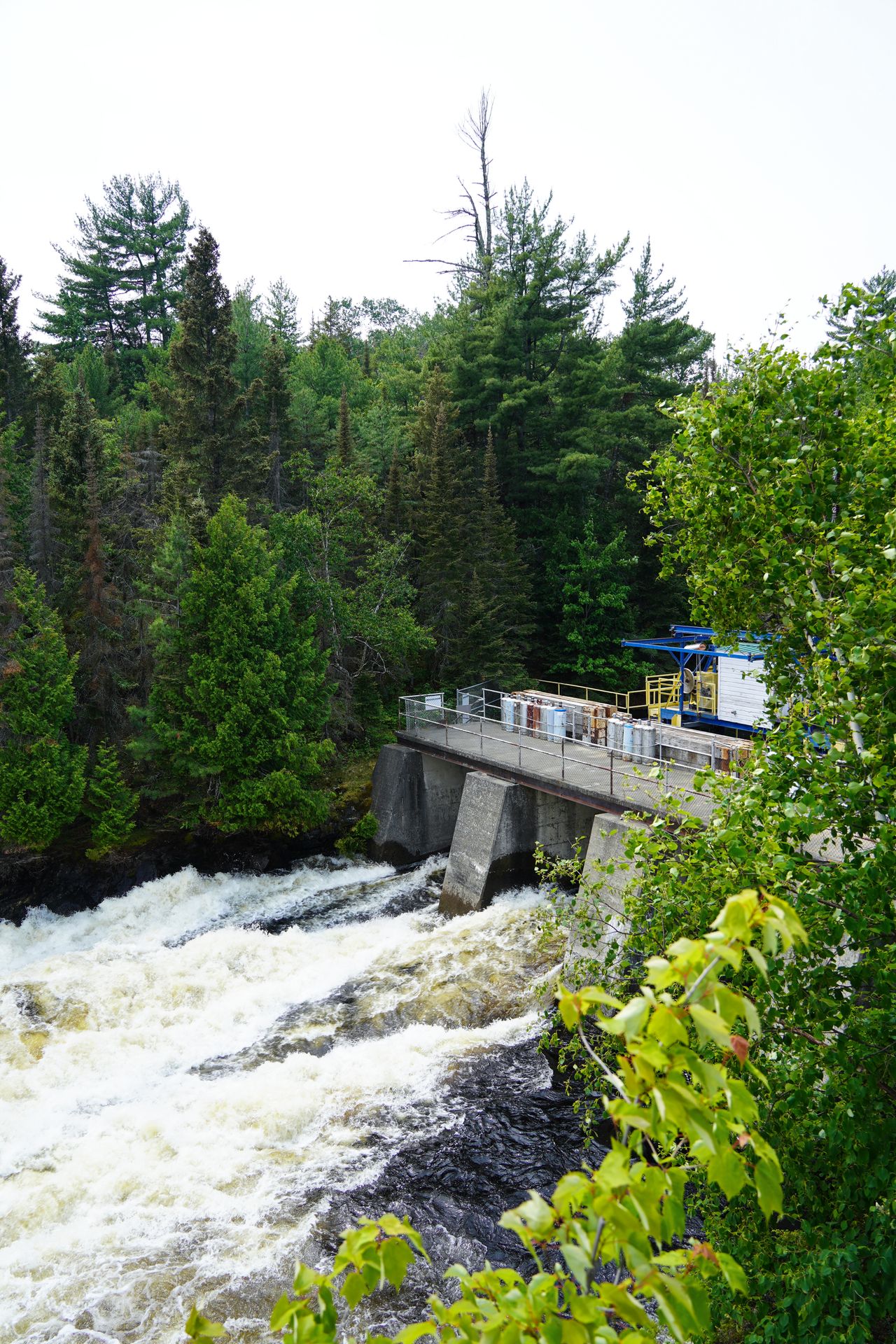 The dam at the Kettle Falls Hotel, near the border of Canada