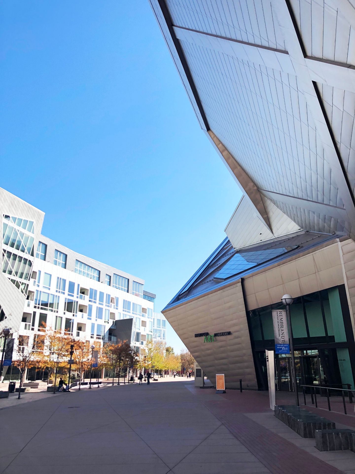 The exterior of the Denver Art Museum, which is an abstract shape.
