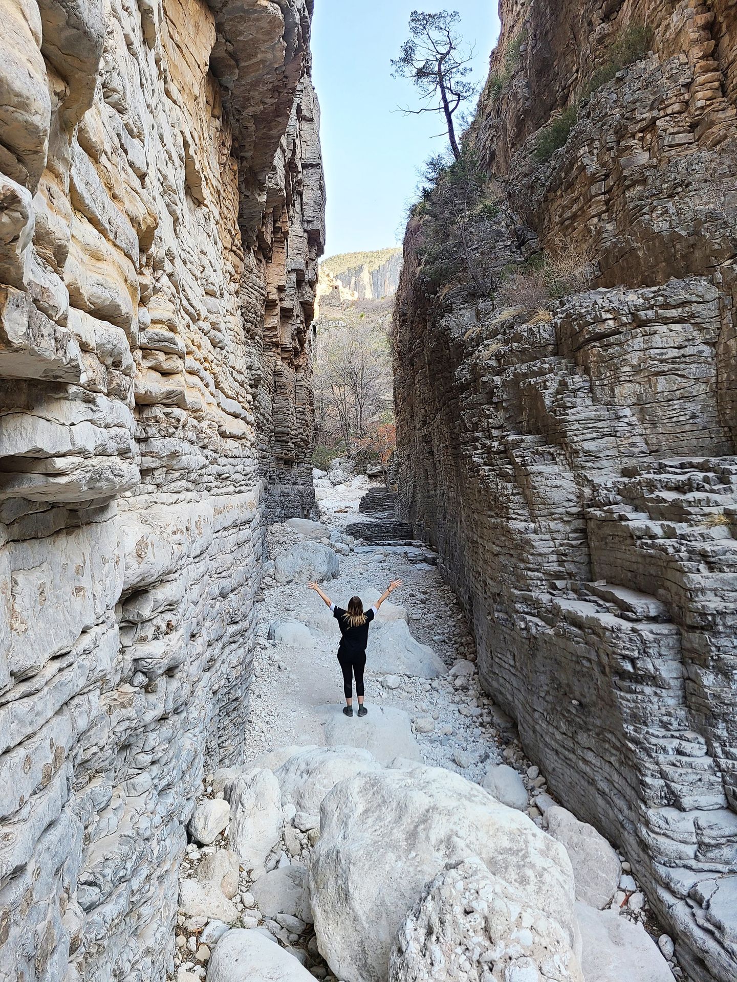 Lydia standing in the Devil's Hall in Guadalupe Mountains National Park.