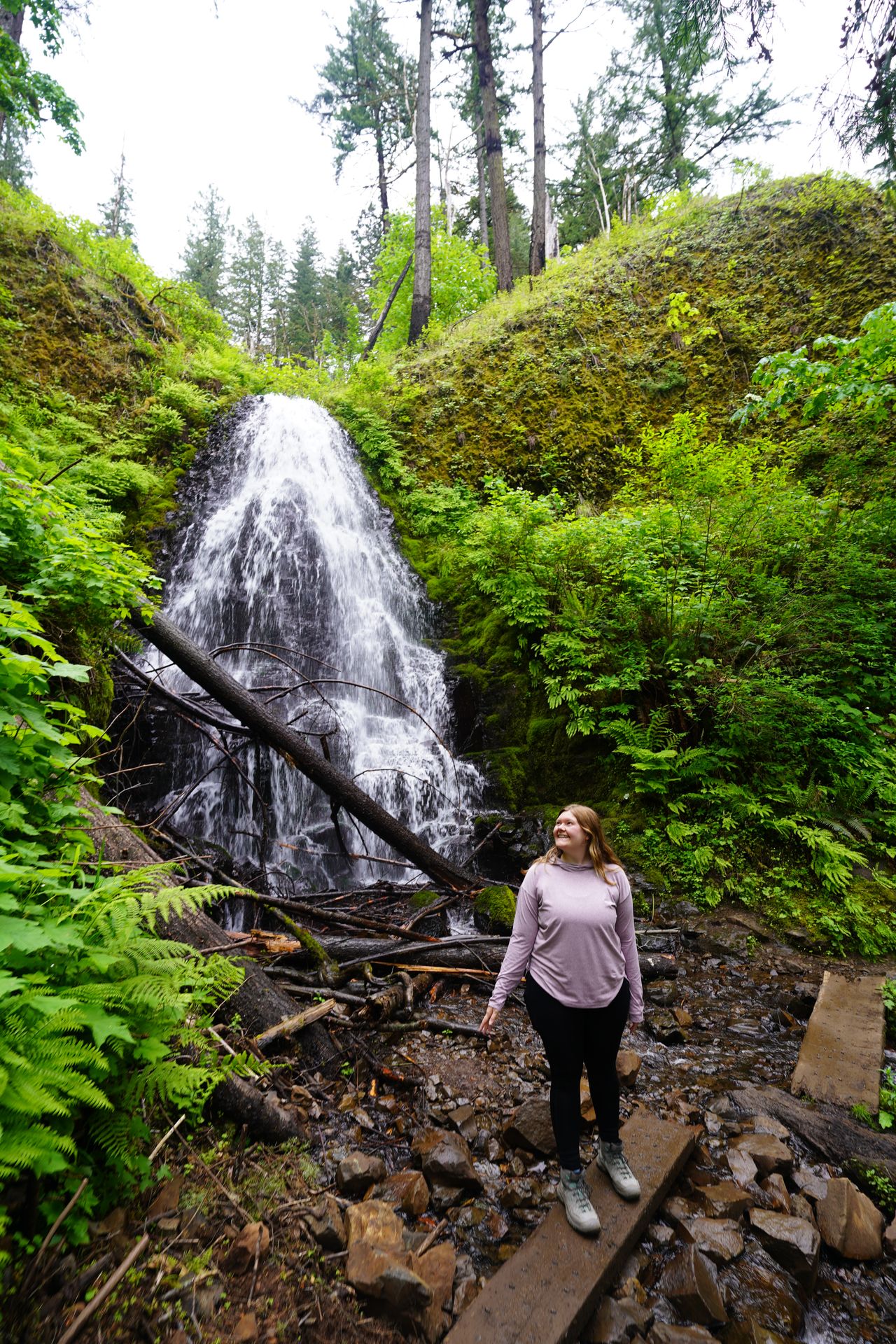 Lydia standing in front of Fairy Falls