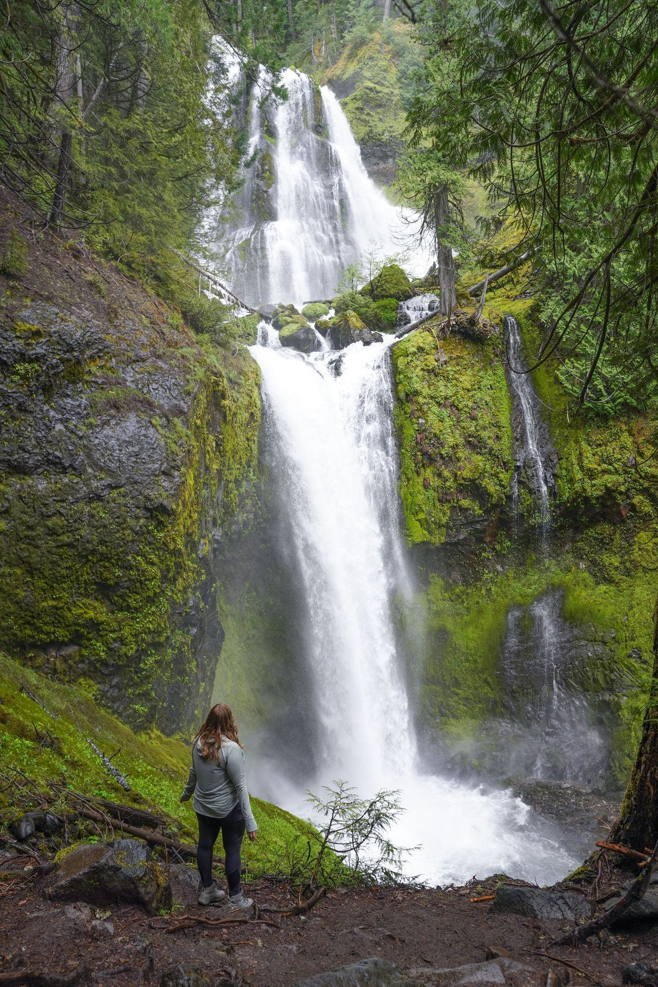 Lydia standing in front of Fall Creek Falls