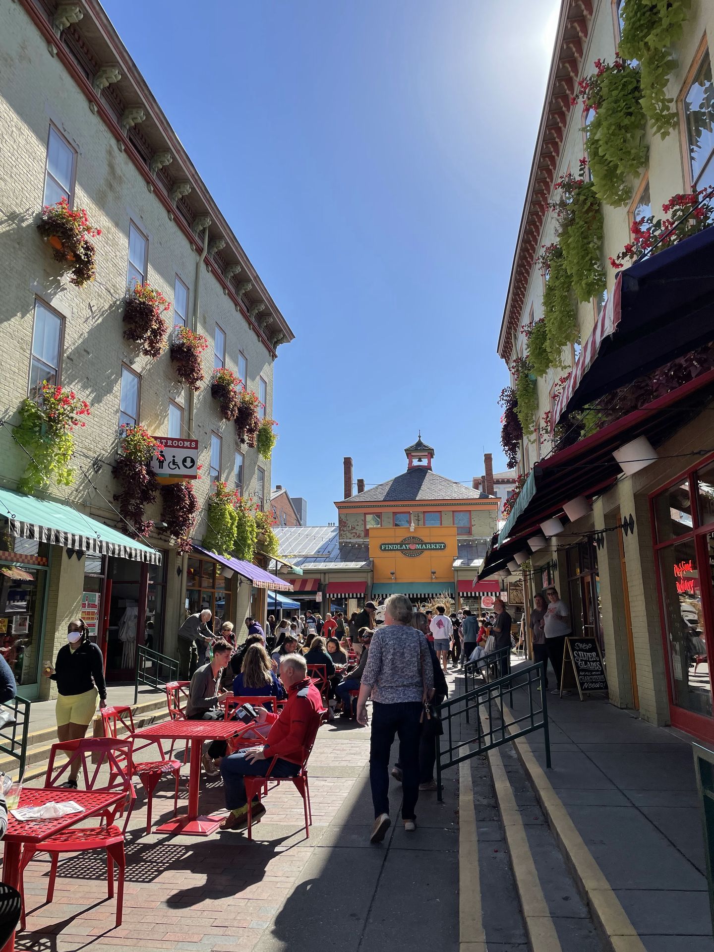 Walking around outside at Findlay Market.