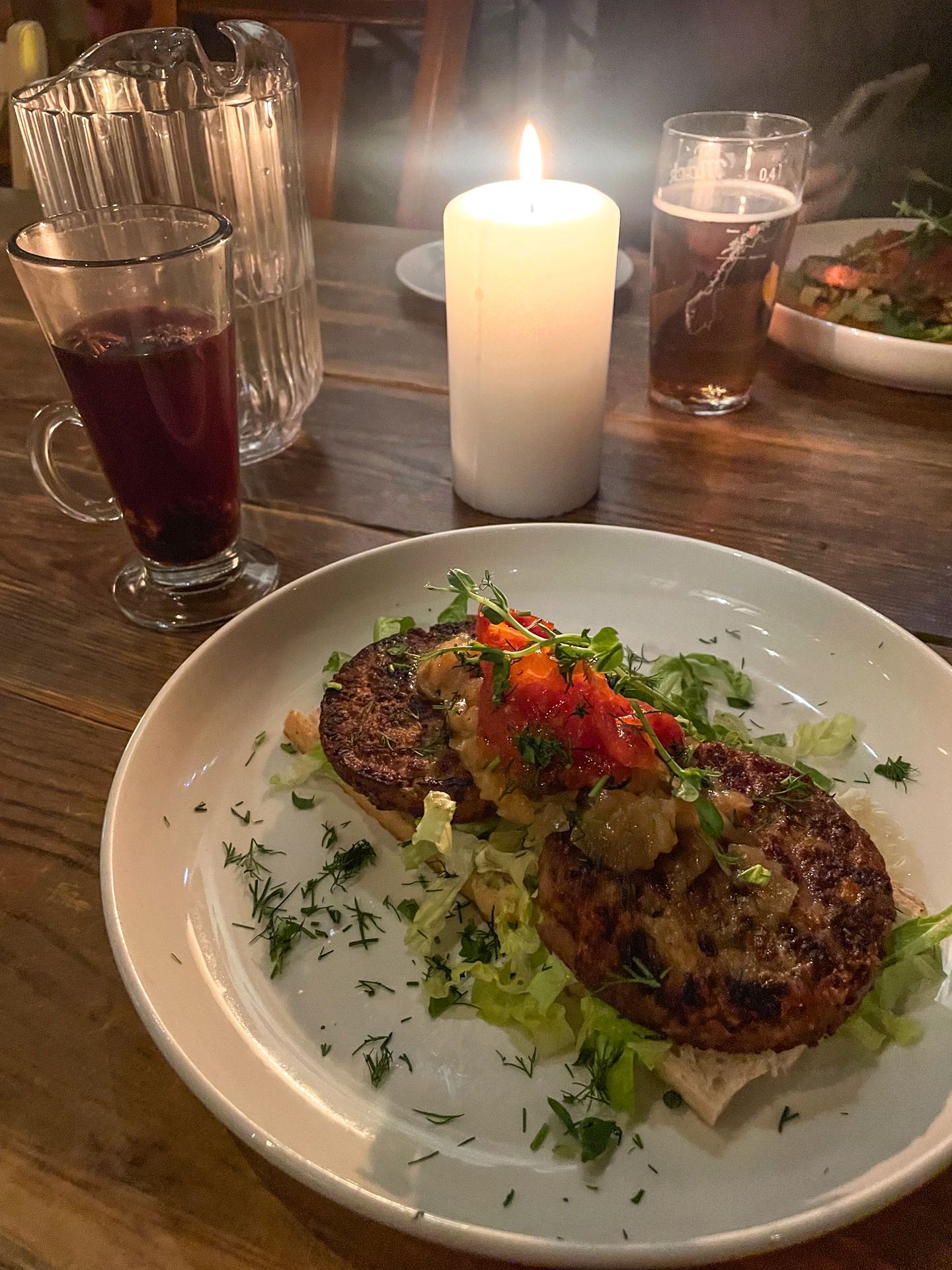 A dish of vegetarian fish cakes from the Full Steam Restaurant